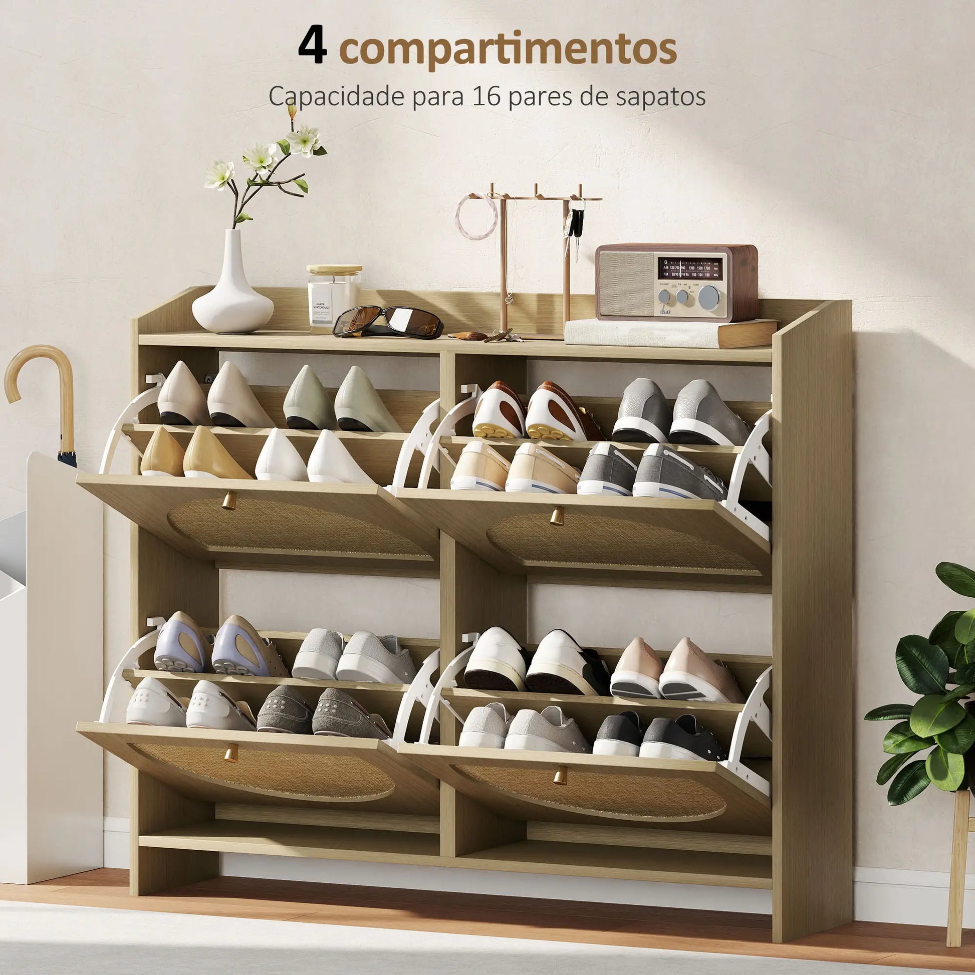 ZAPATERO ESTRECHO RATÁN NORDIC 16 image 1
