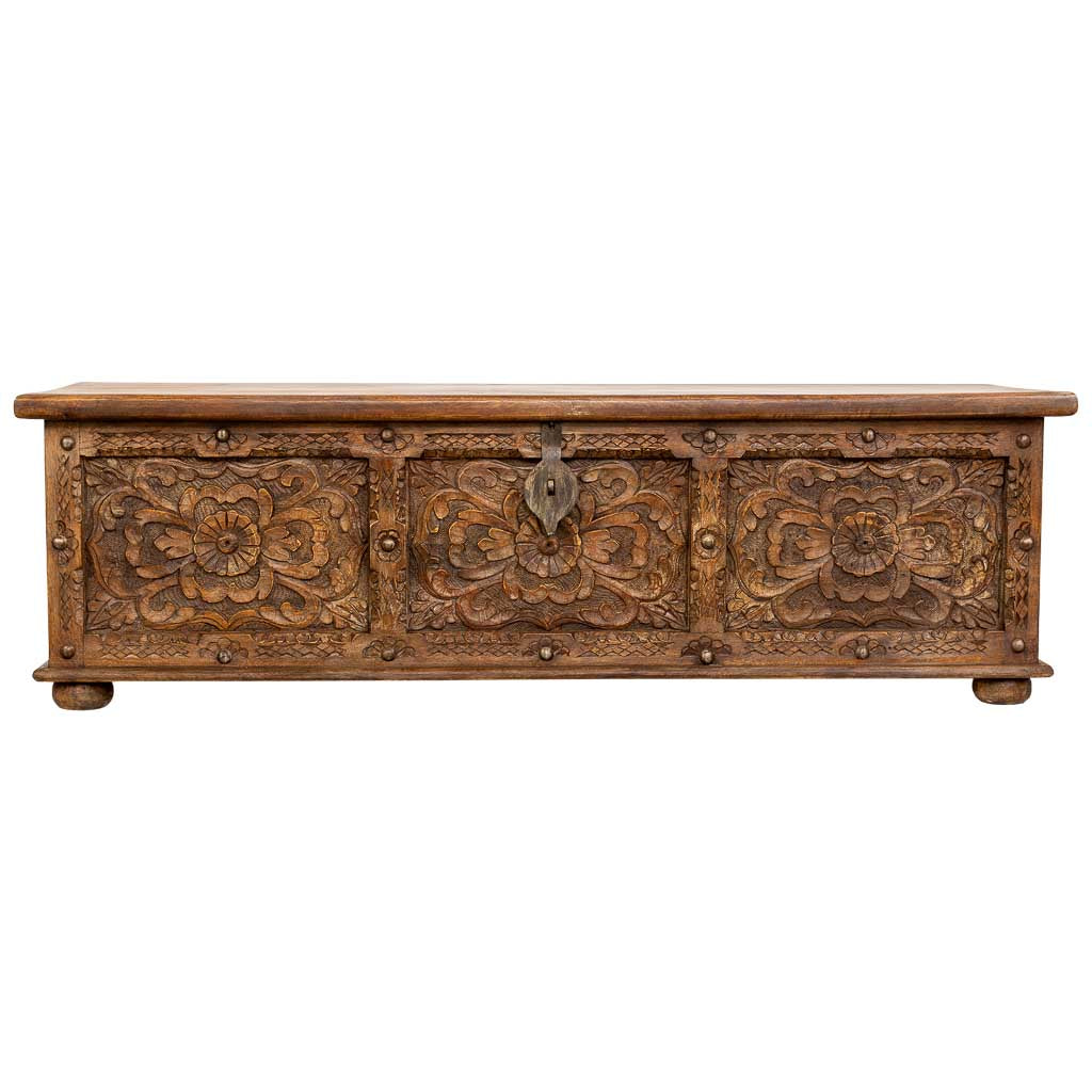 MUEBLE BAÚL BAJO DALIAN ARTESANAL DE MADERA MACIZA image 5