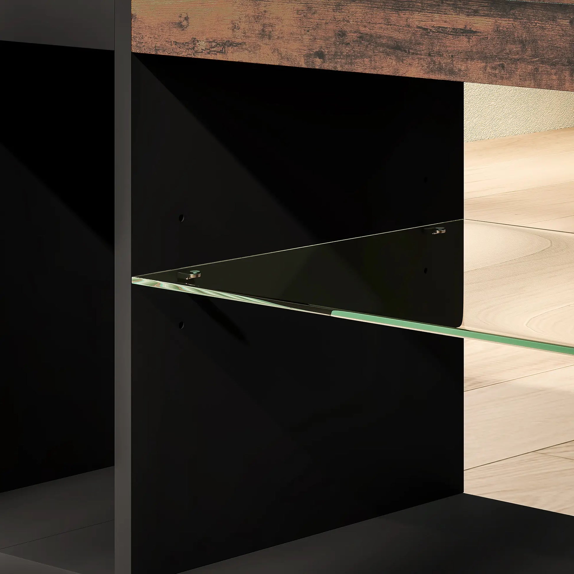 Mueble TV 140 cm Marrón Rústico con LED image 5