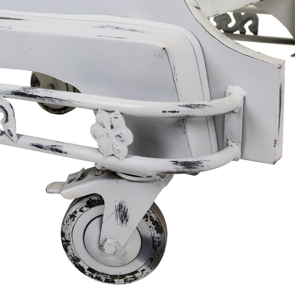 SILLÓN TUK TUK DE METAL BLANCO TAPIZADO image 6