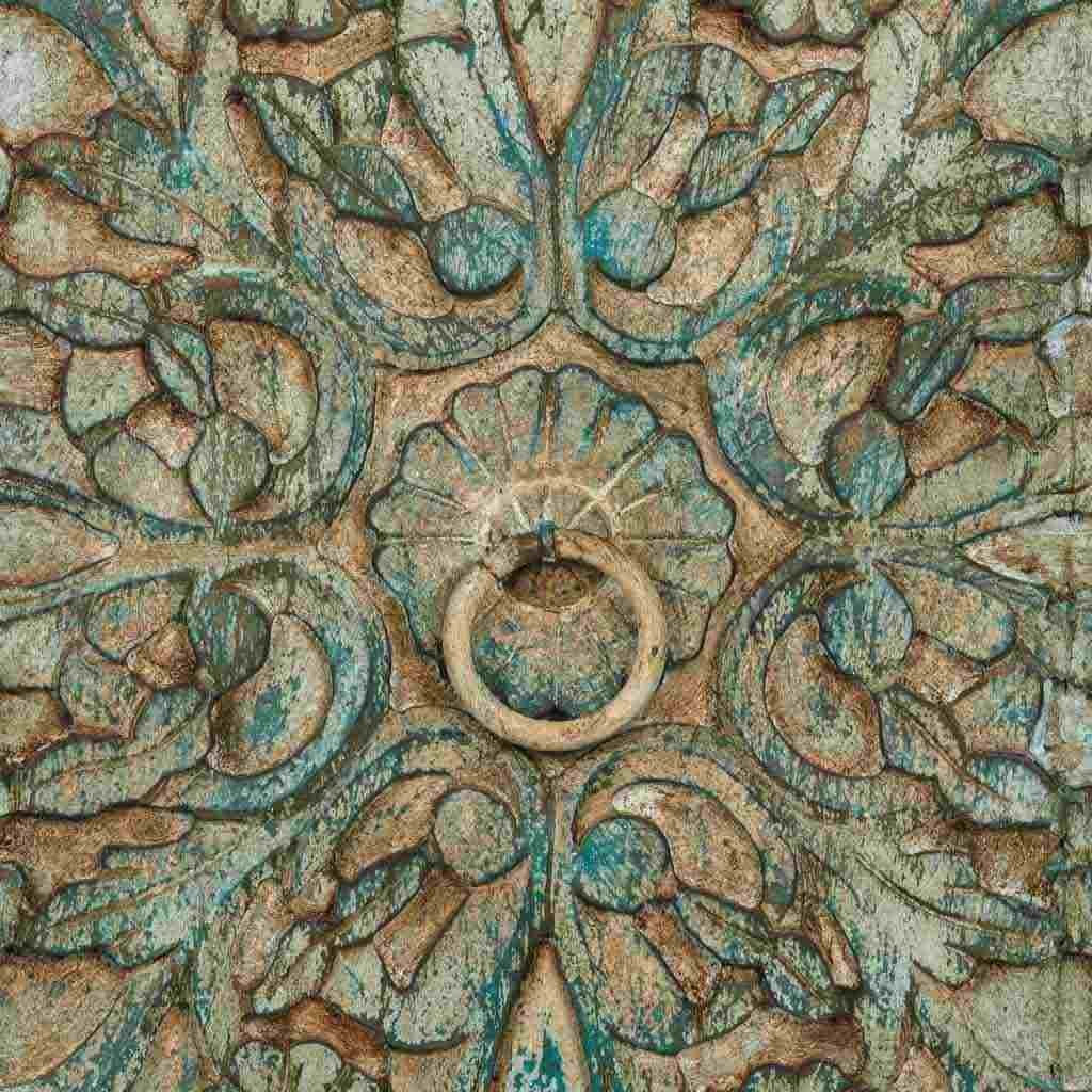 ARMARIO DALIAN ARTESANAL DE MADERA TALLADA VERDE AGUAMARINA image 5