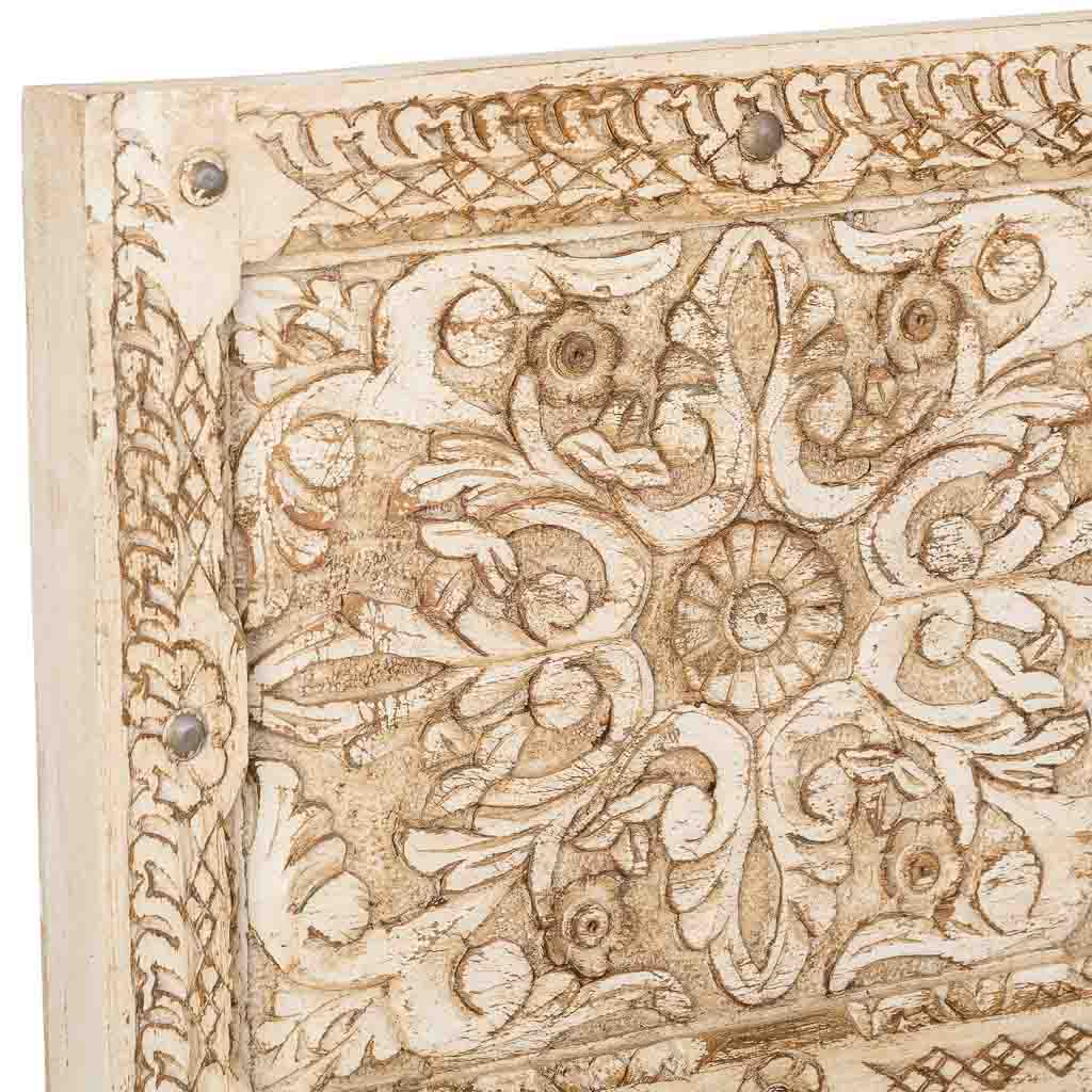 CABECERO DALIAN ARTESANAL BLANCO DE MADERA MACIZA image 3