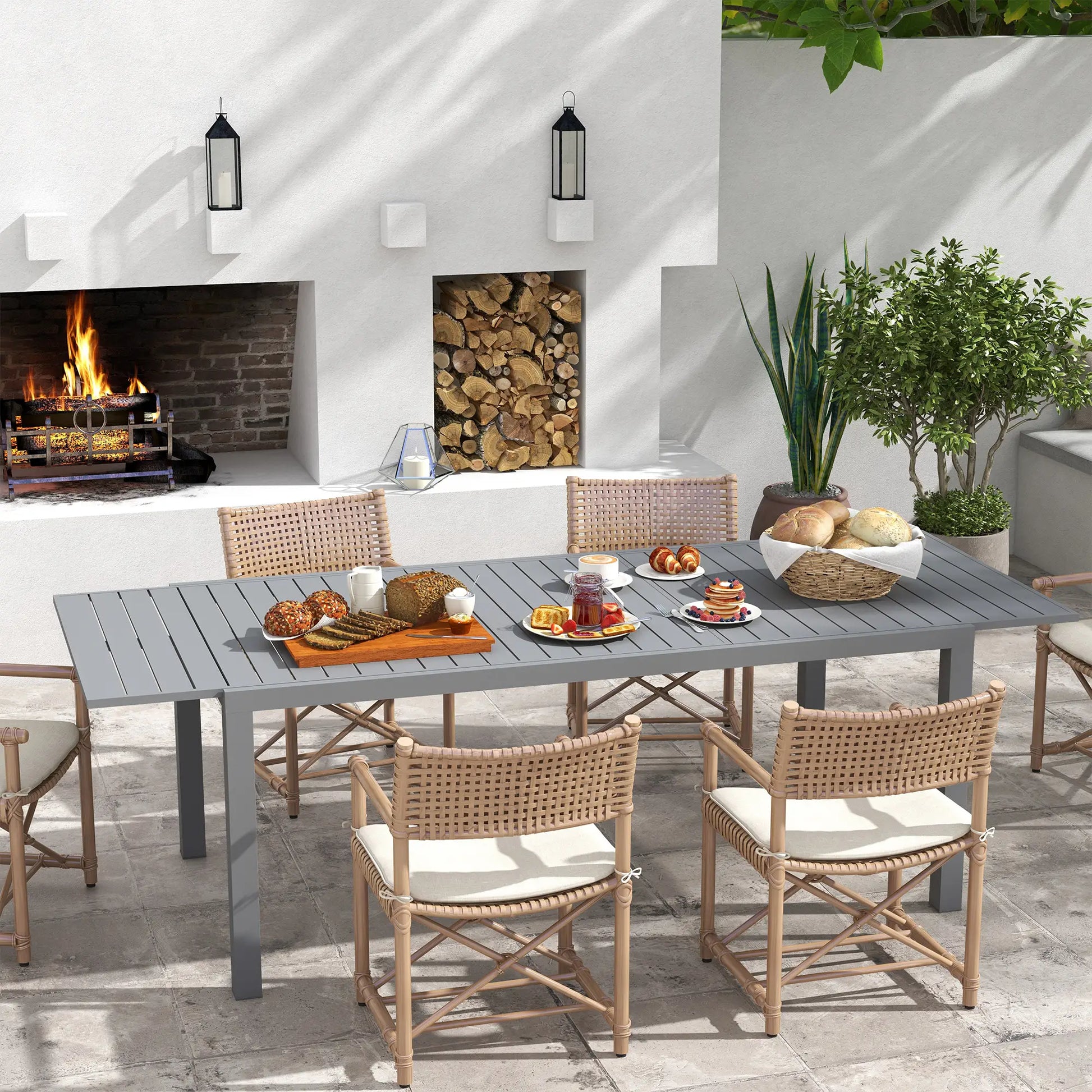 MESA DE COMEDOR EXTERIOR EXTENSIBLE ATENAS 180/240 CM image 0