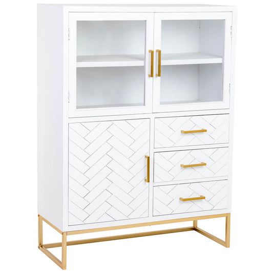 VITRINA MARTA DE MADERA BLANCA 3 PUERTAS Y 3 CAJONES image 0