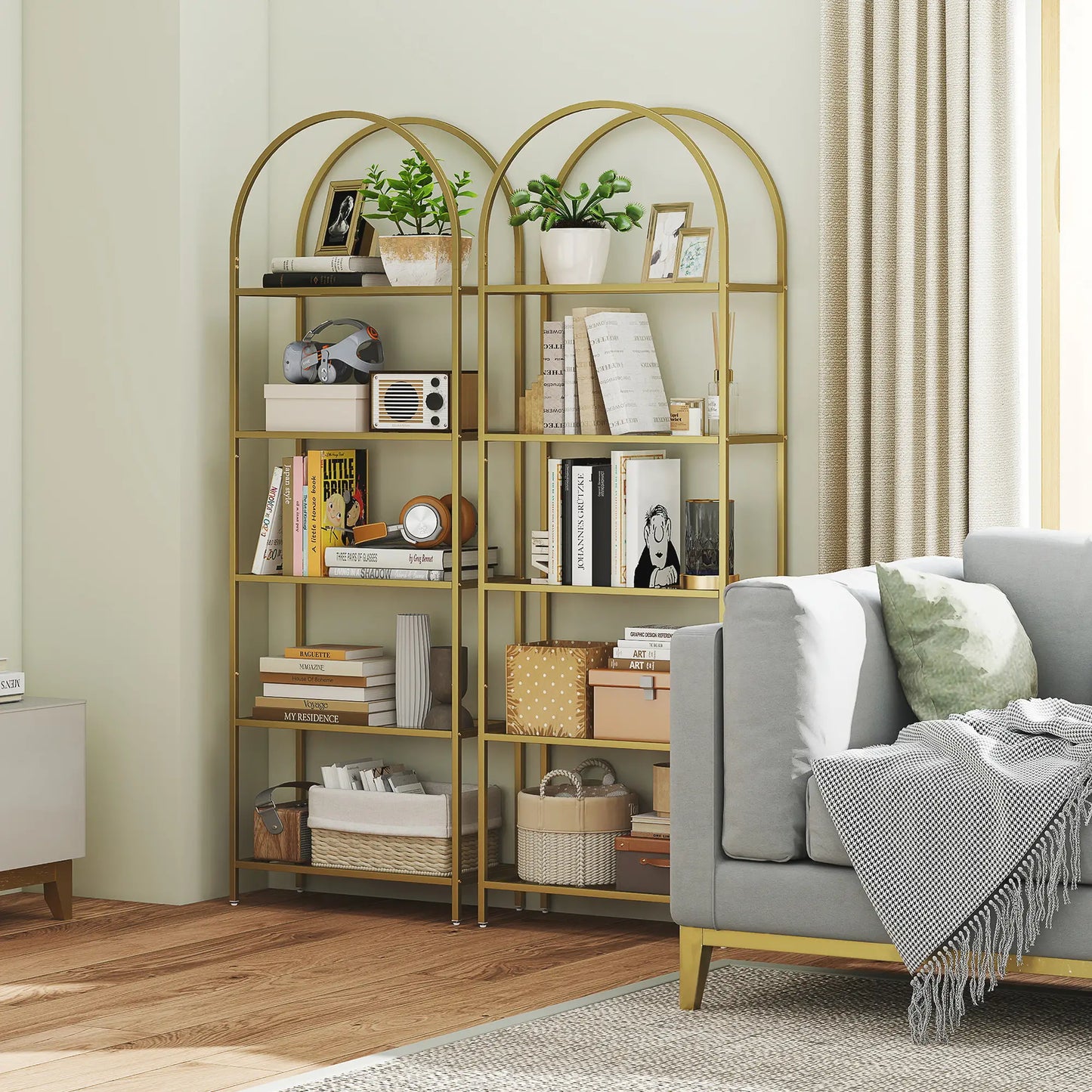 ✨ Librería Modelo AUREA – Elegancia en Cristal y Dorado