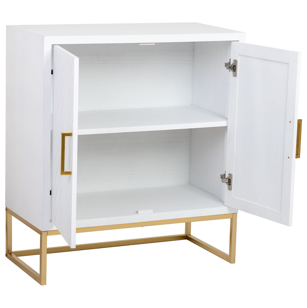 APARADOR MARTA DE MADERA Y METAL BLANCO 2 PUERTAS image 2