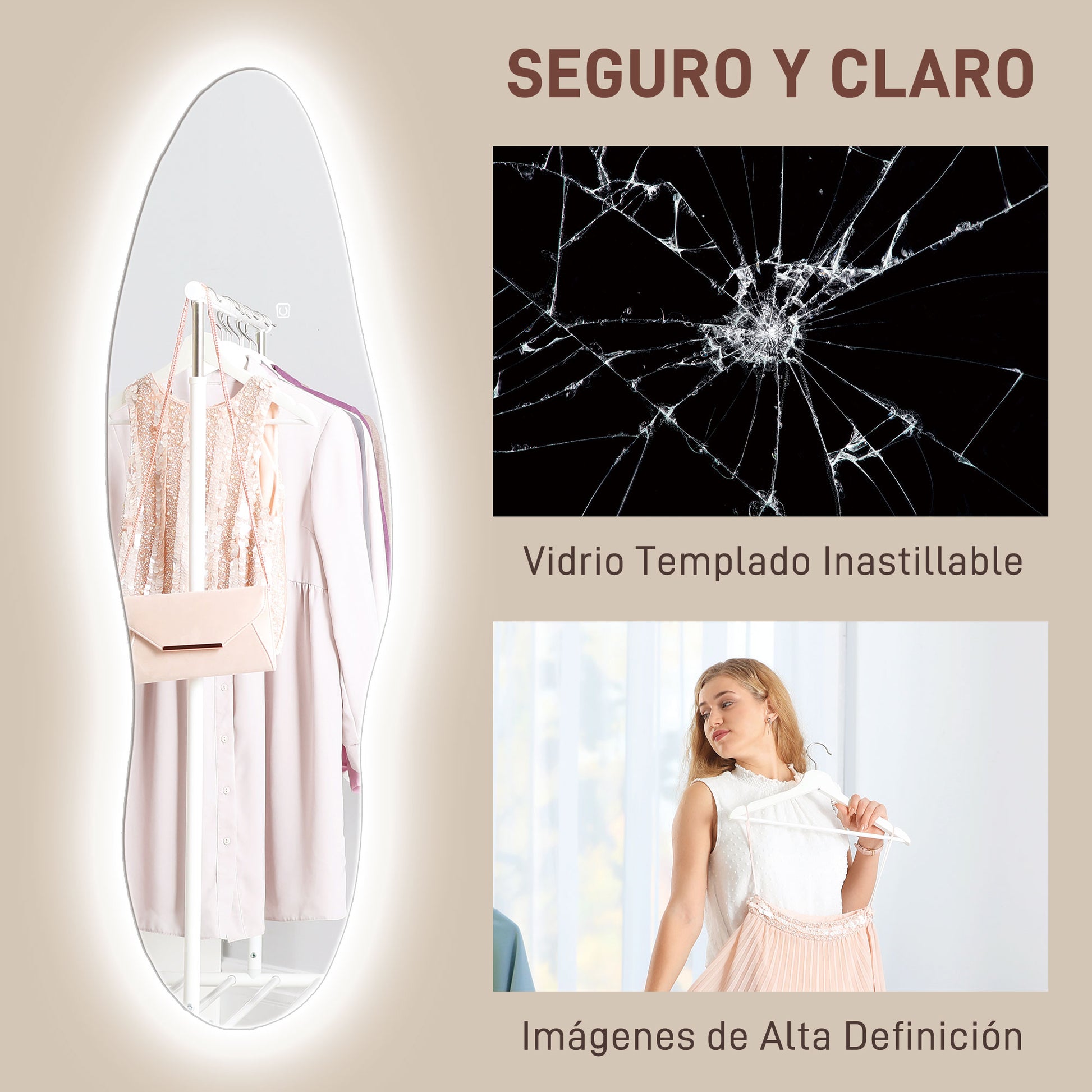 ESPEJO LED WAVE FULL BODY 3 TONOS image 8