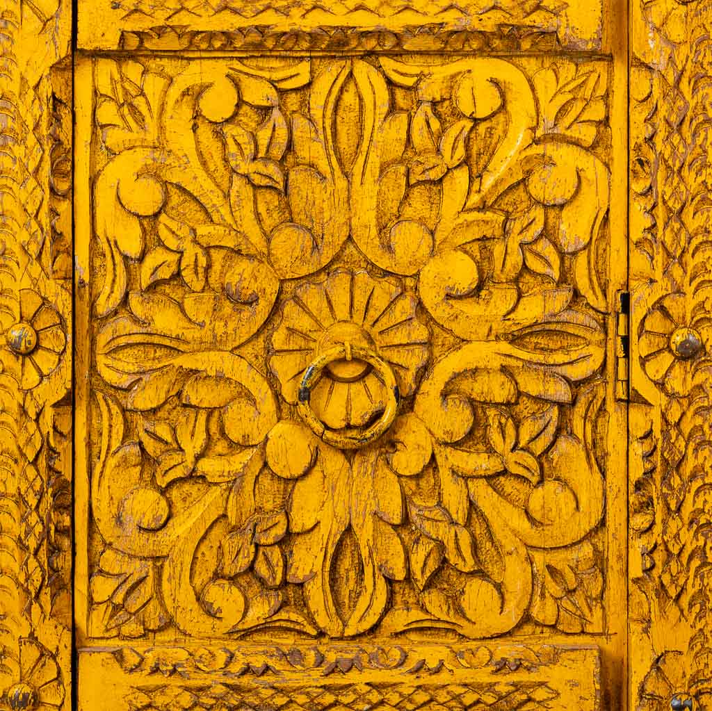 ARMARIO DALIAN YELLOW COMPACT ARTESANAL DE MADERA MACIZA image 4