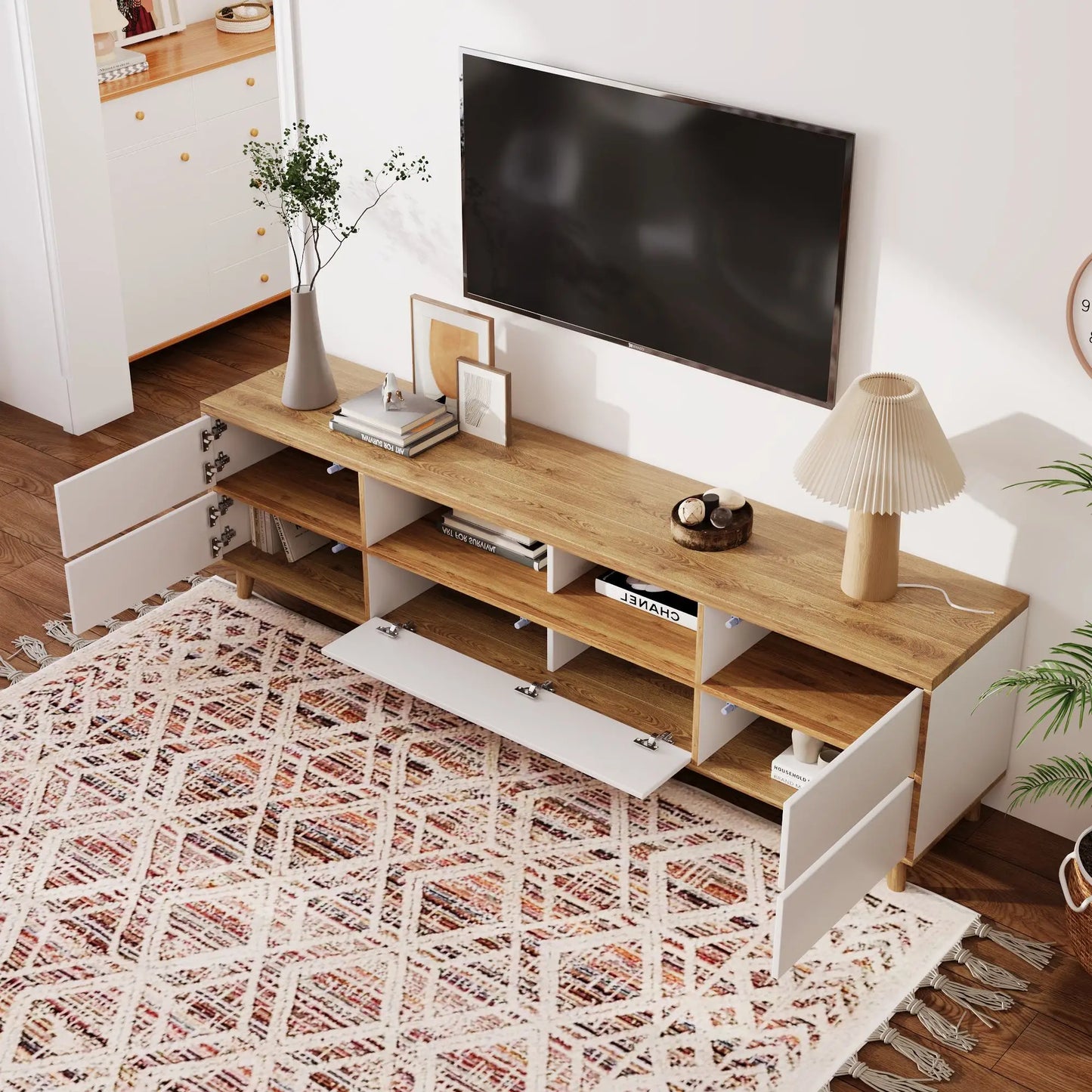 MUEBLE TV “RÚSTICO BLANCO WOOD” 175 CM image 1