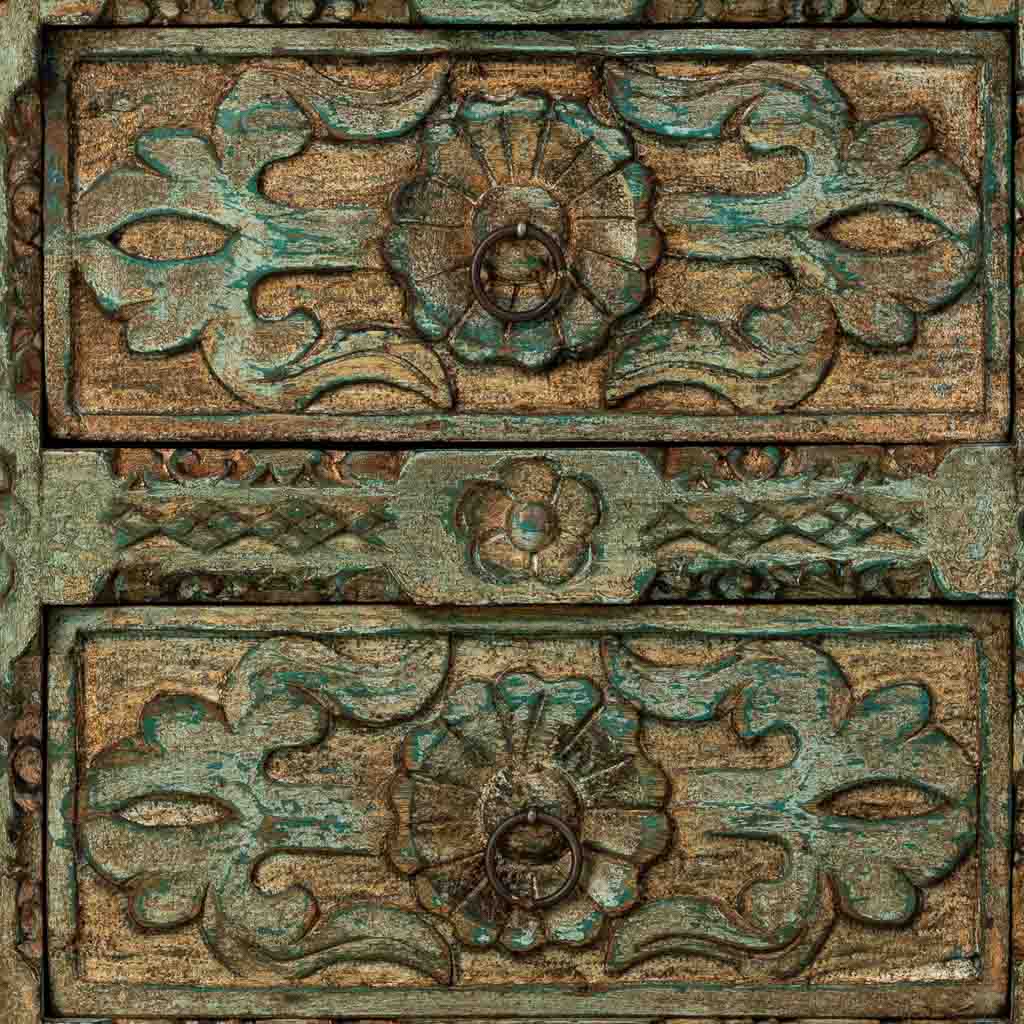 MESITA DE NOCHE DALIAN ARTESANAL VERDE AGUAMARINA CON 2 CAJONES image 6