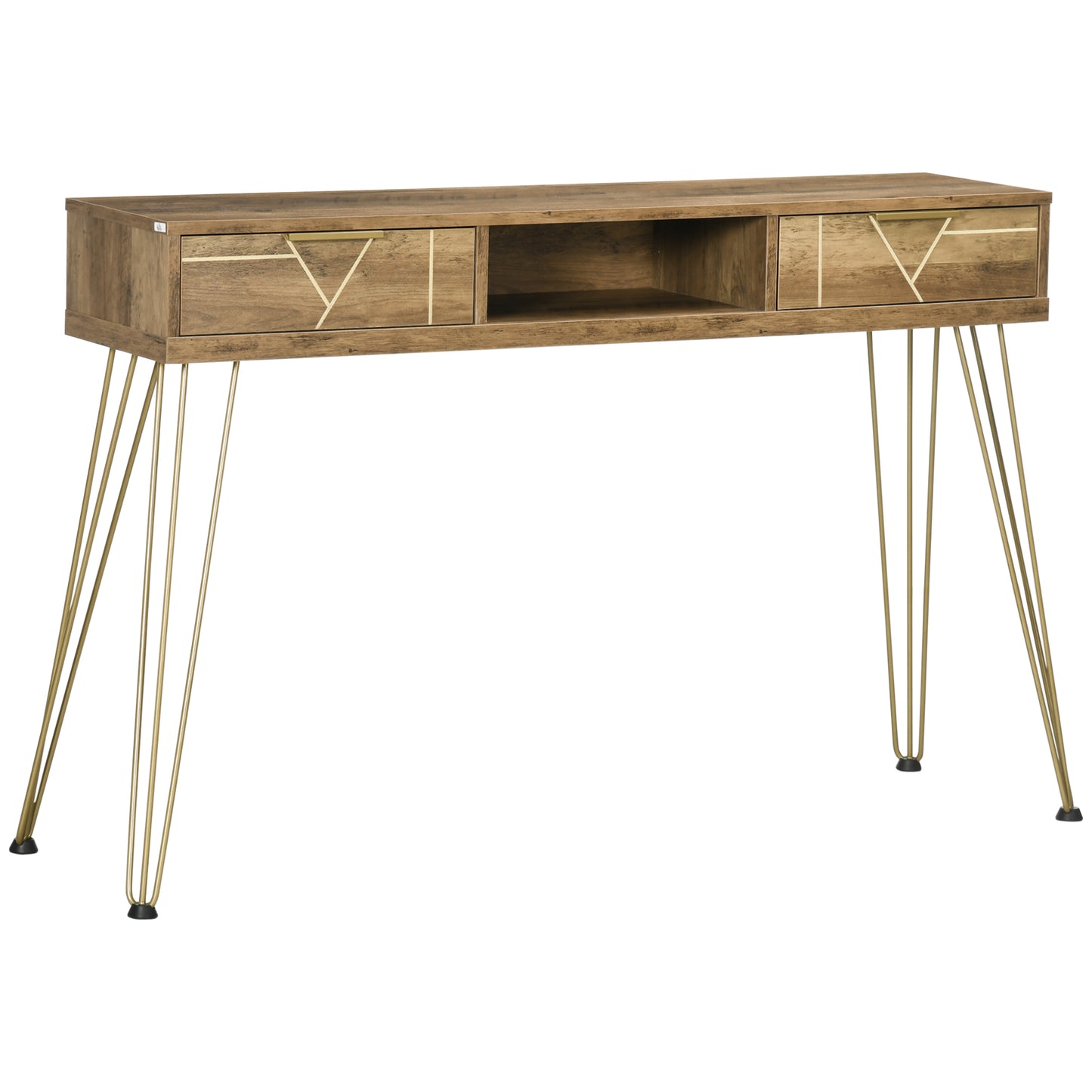 CONSOLA DE ENTRADA “BRONZE GEOMETRIC 2 DRAWERS” image 1