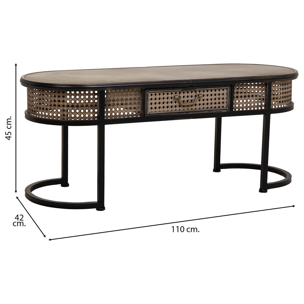 KIT MESA AUXILIAR ALKA DE METAL MARRÓN 1 CAJÓN image 2