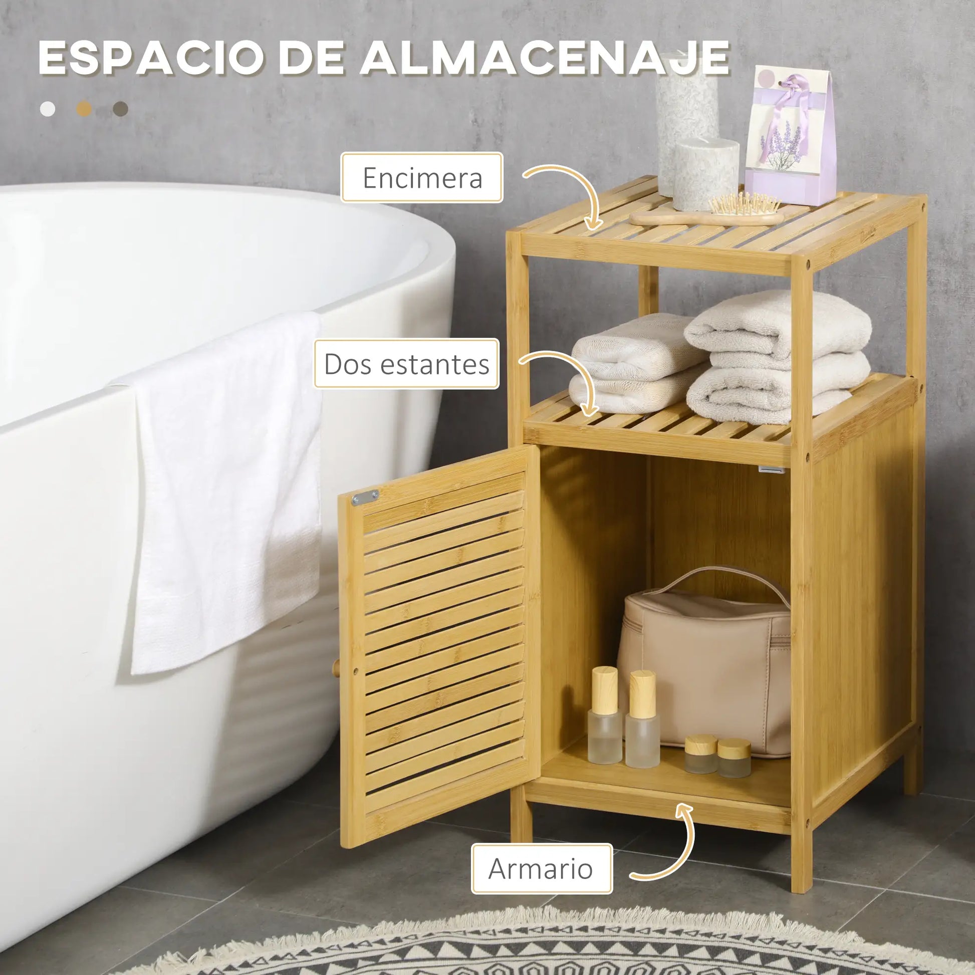 ESTANTERÍA DE BAÑO DE BAMBÚ NATURA KUBE – COMPACTA, PRÁCTICA Y NATURAL image 6