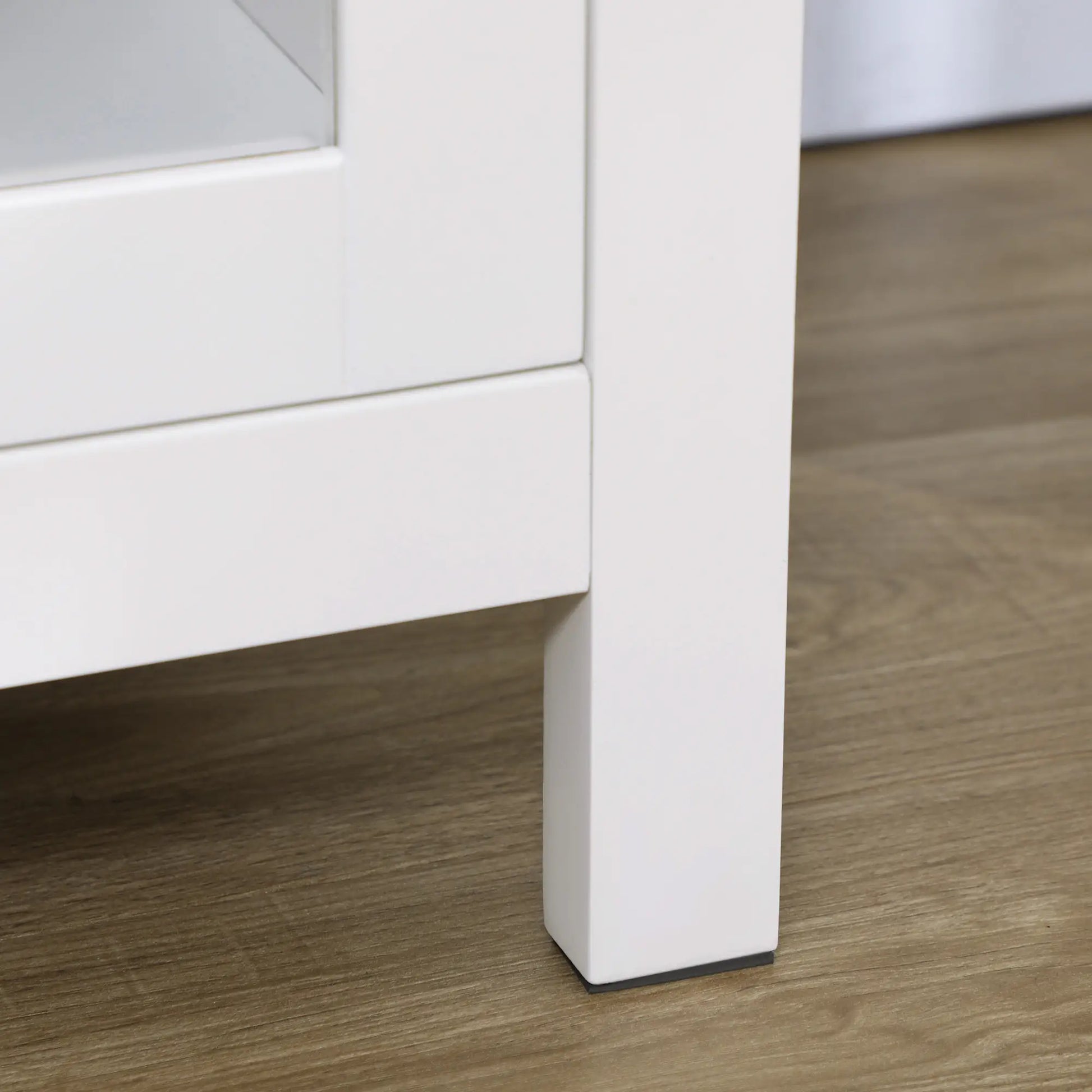 APARADOR DE COCINA MODERNO CON PUERTAS DE VIDRIO – BLANCO Y MADERA image 6