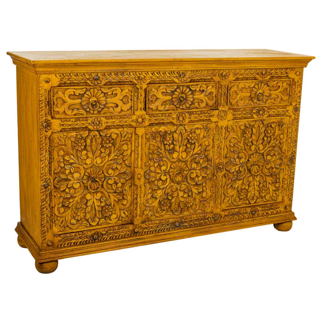 APARADOR DALIAN YELLOW ARTESANAL 3 CAJONES Y 2 PUERTAS image 0