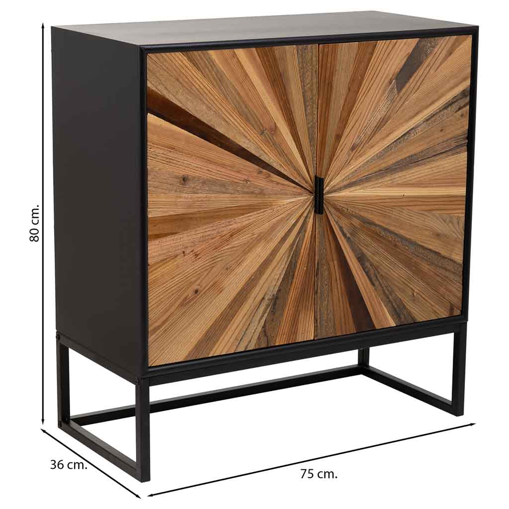CÓMODA TAKI DE MADERA RECUPERADA Y METAL MARRÓN 2P image 3