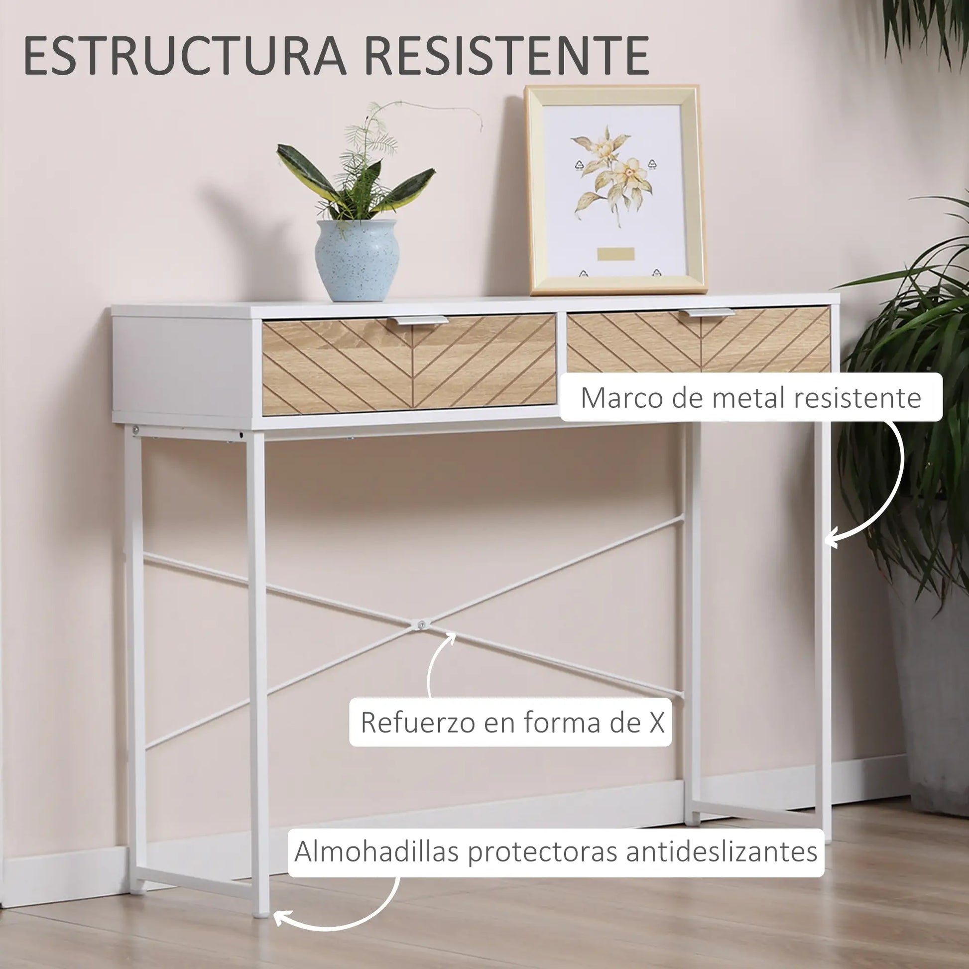 CONSOLA WHITE CARVED LINES image 5