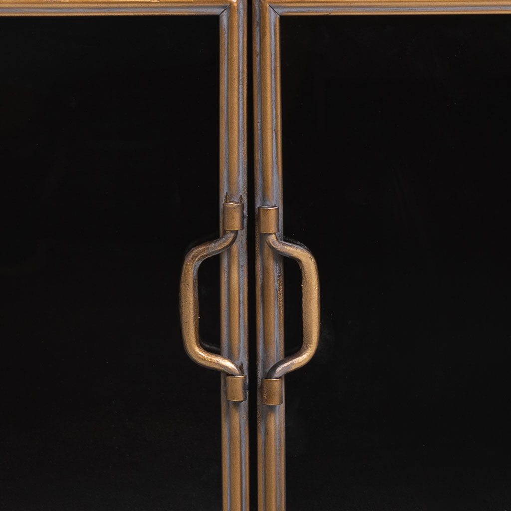 KIT APARADOR ALKA DE METAL MARRÓN CON 2 PUERTAS OVAL image 7