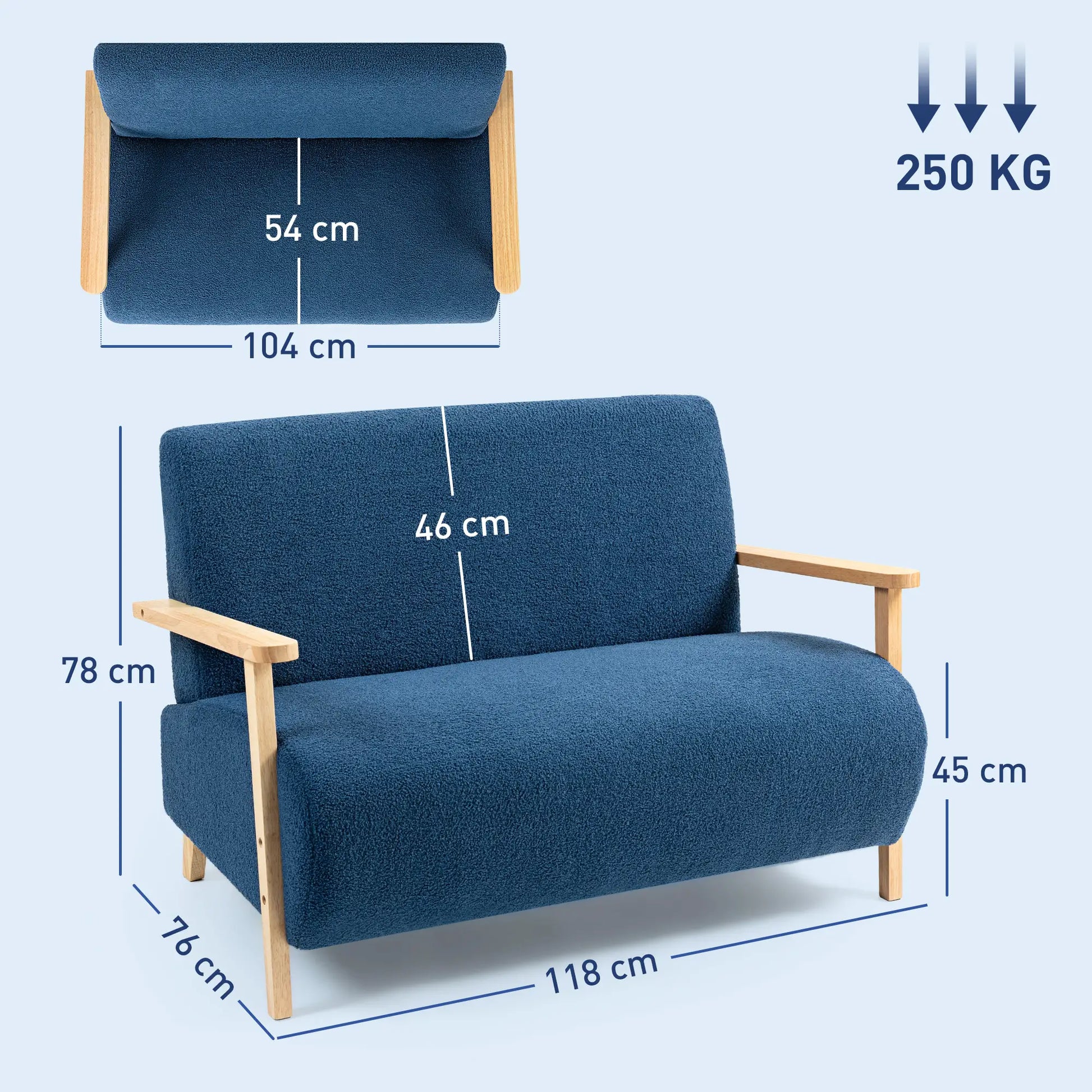 SOFÁ 2 PLAZAS MODELO NORDIC COZY BORREGUITO 118 CM image 5