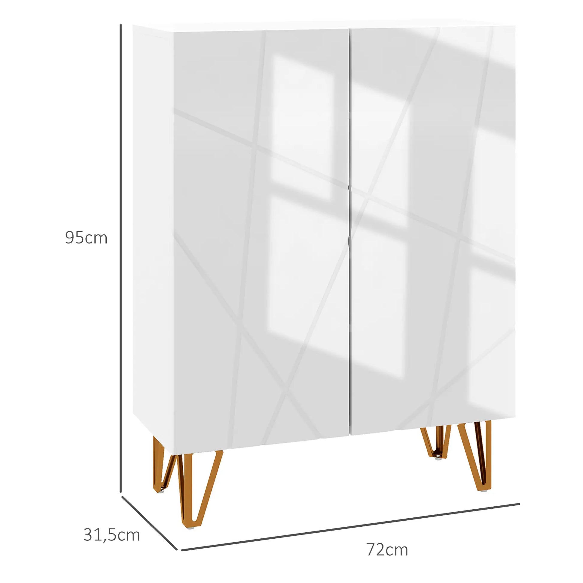 ARMARIO ZAPATERO BLANCO CON ESTANTES AJUSTABLES Y CIERRE SUAVE image 2