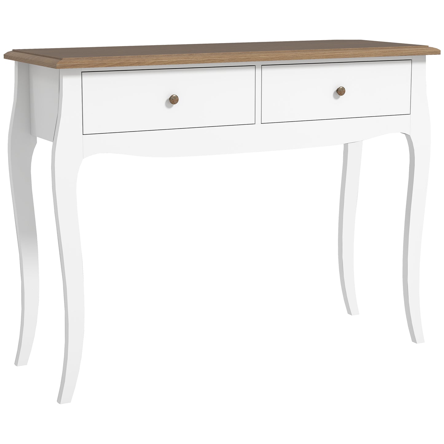 CONSOLA FRANCESA BLANCA “PARISIAN ELEGANCE DOUBLE DRAWER” image 1