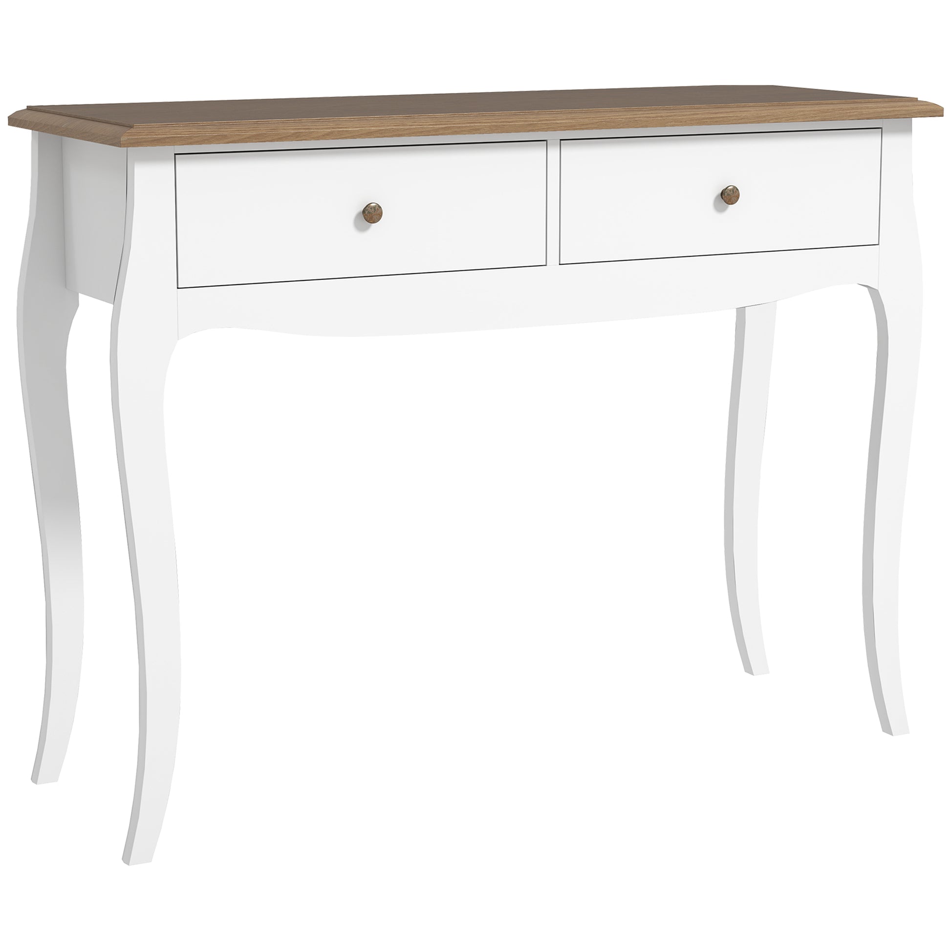 CONSOLA FRANCESA BLANCA “PARISIAN ELEGANCE DOUBLE DRAWER” image 1