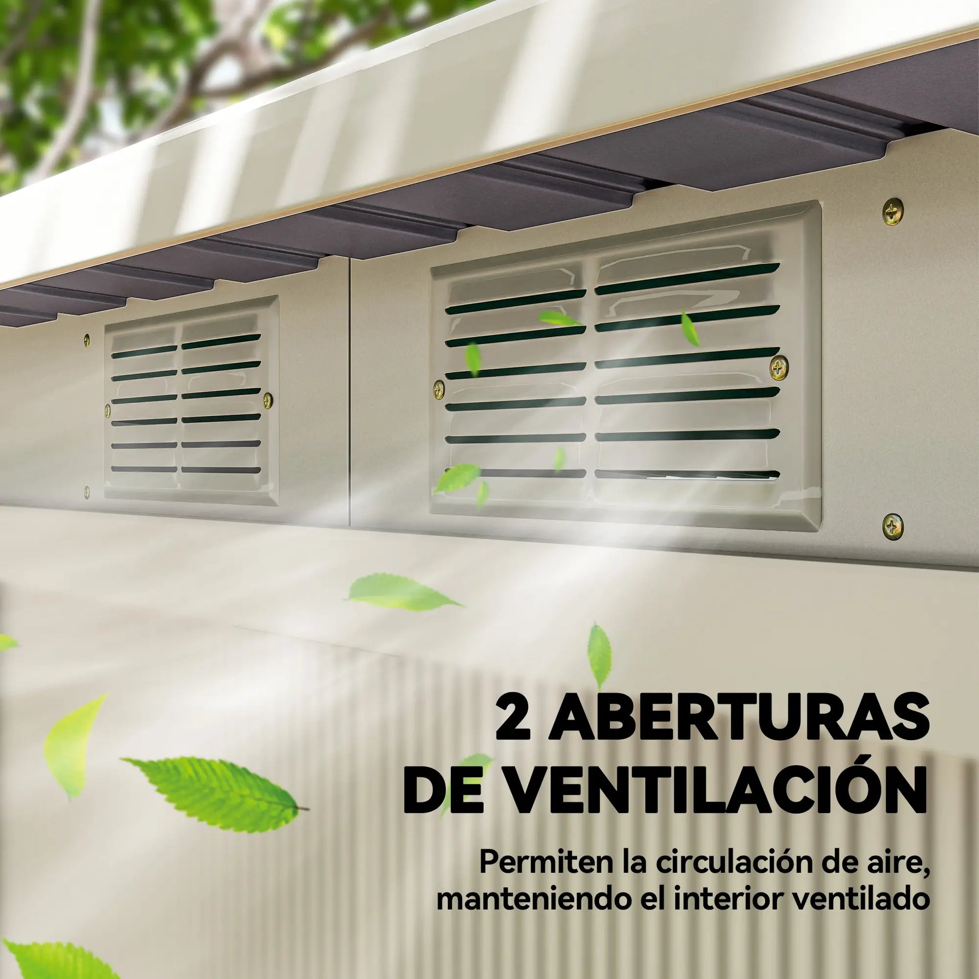 CASETA DE JARDÍN EXTERIOR METÁLICA 3,2 M² GRIS CLARO – MODELO ATARFE image 3