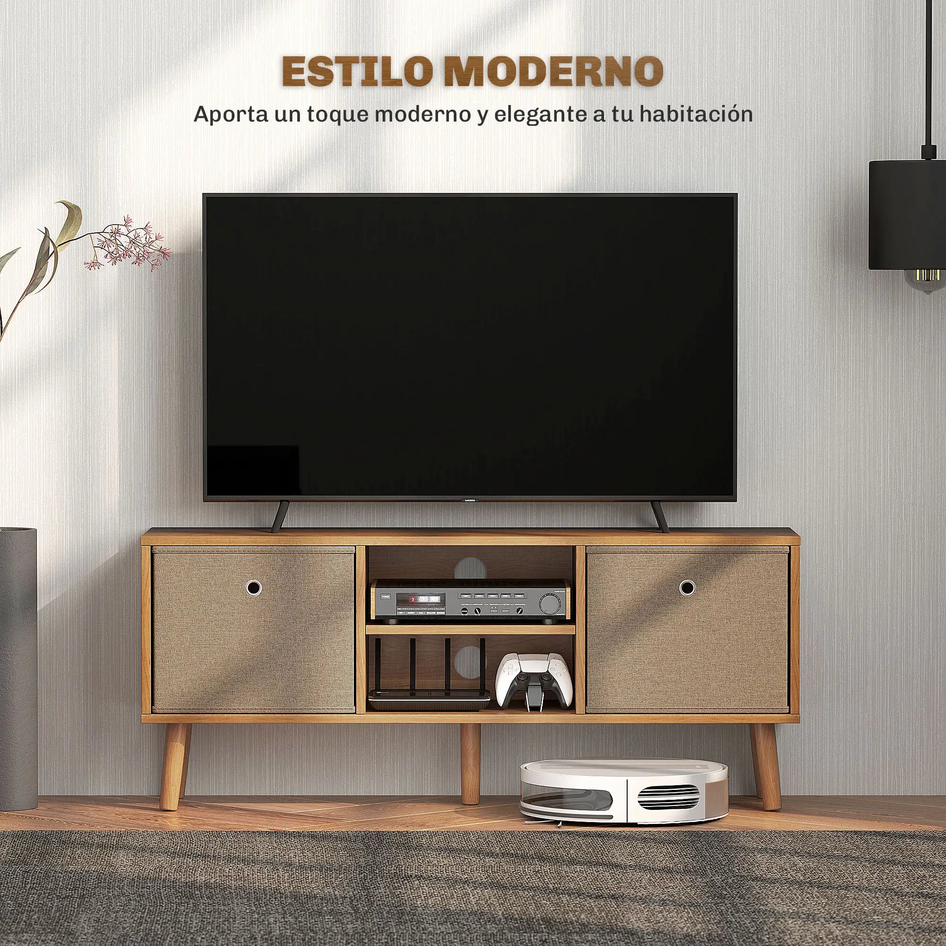 MUEBLE TV 110 CM MADERA & MARRÓN image 9