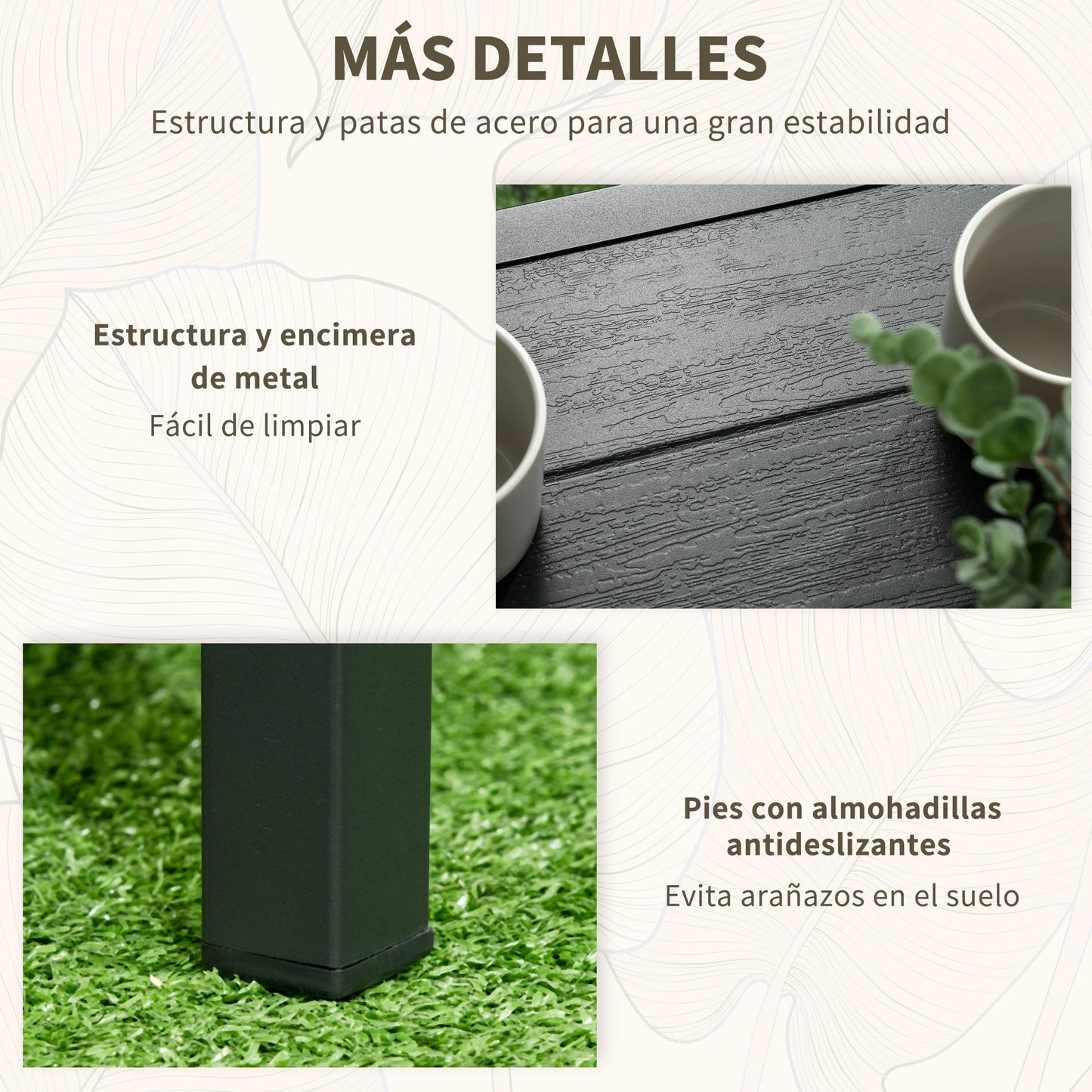 CONJUNTO DE JARDÍN RATÁN SINTÉTICO 2 SILLONES + MESA – MARRÓN image 8