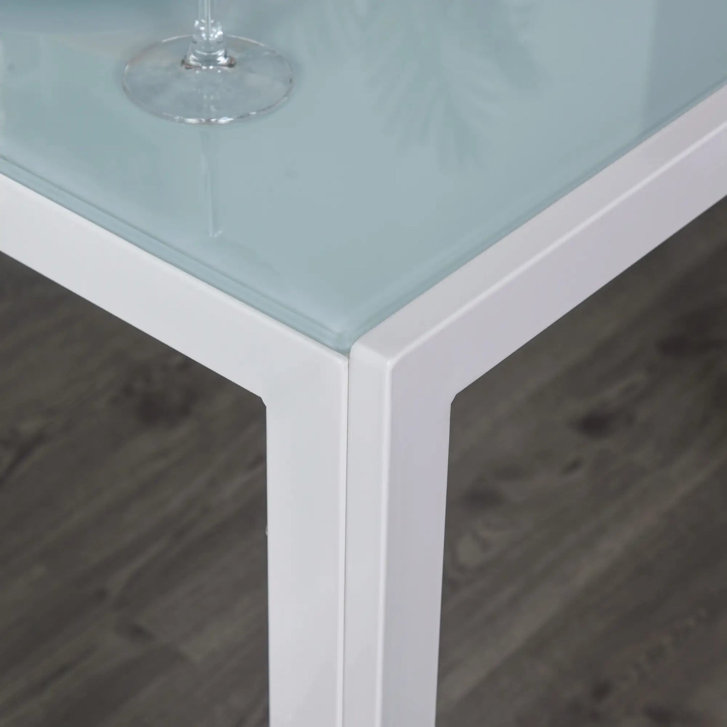 🤍 Conjunto de Comedor CRISTALIA 120 cm – Mesa Cristal + 4 Sillas Blancas