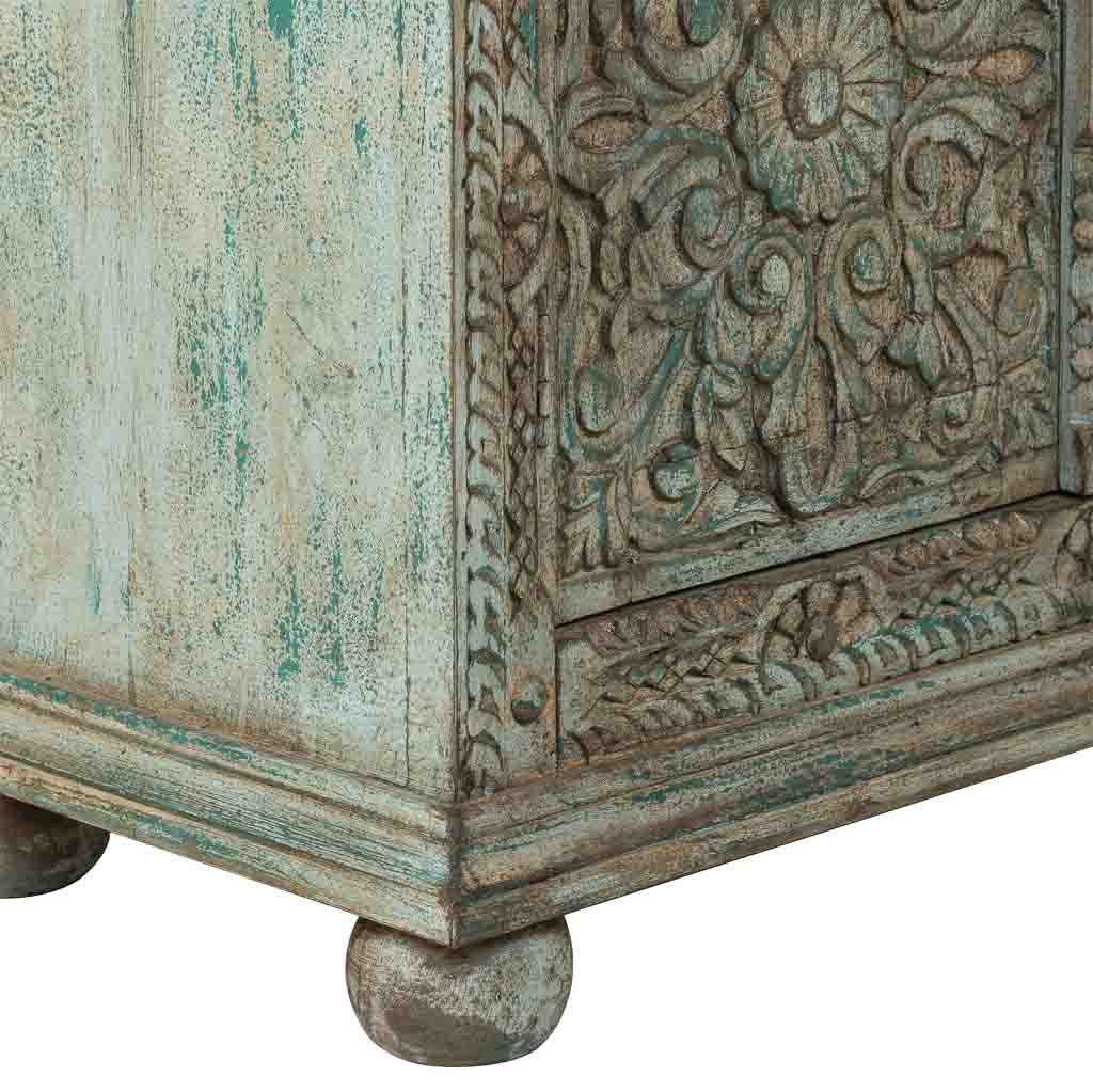 VITRINA DALIAN ARTESANAL VERDE AGUAMARINA DE MADERA MACIZA image 4