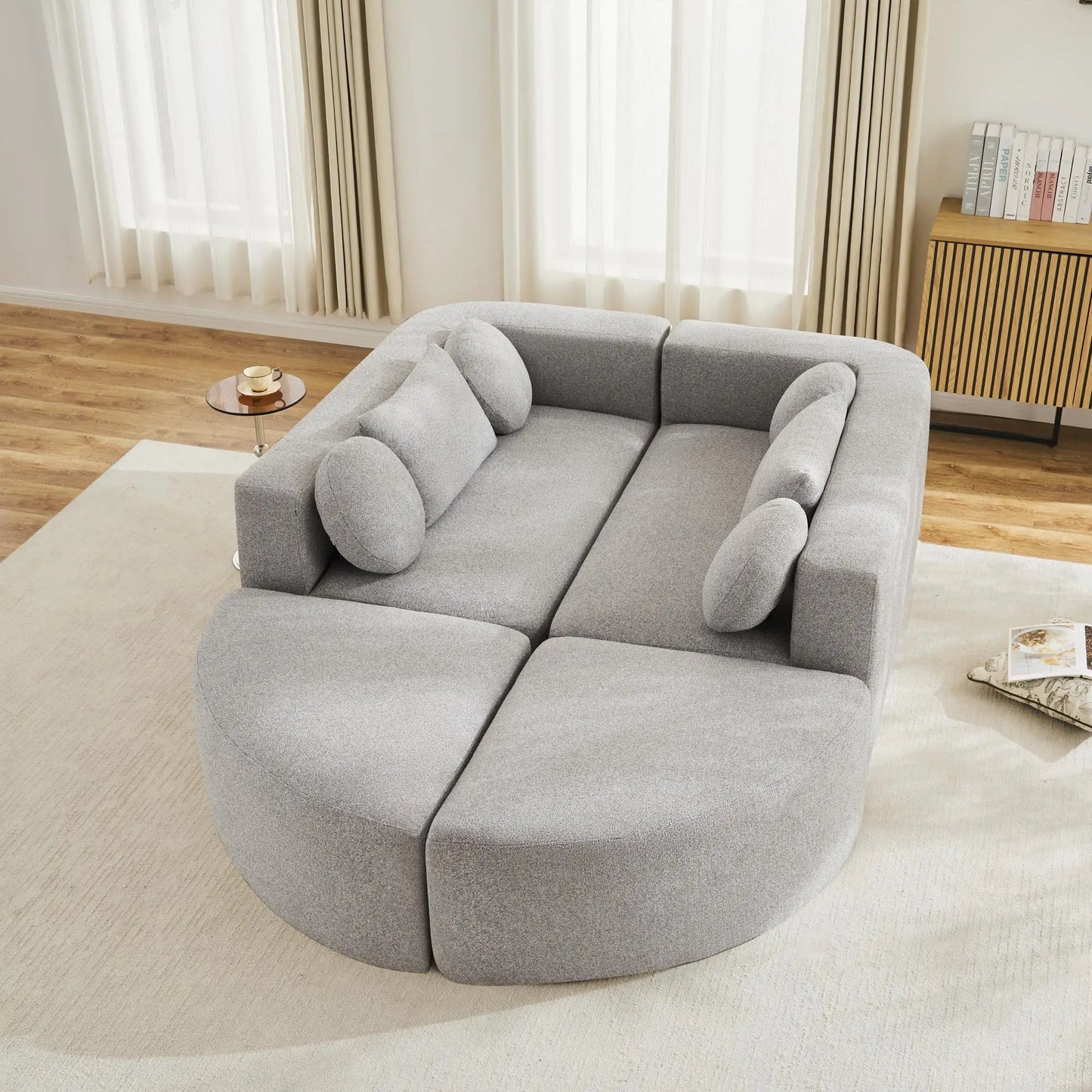 🛋️ SOFÁ CAMA MODULAR “CLOUD” – CHENILLA, ESPUMA DE ALTA ELASTICIDAD Y MUELLES ENSACADOS