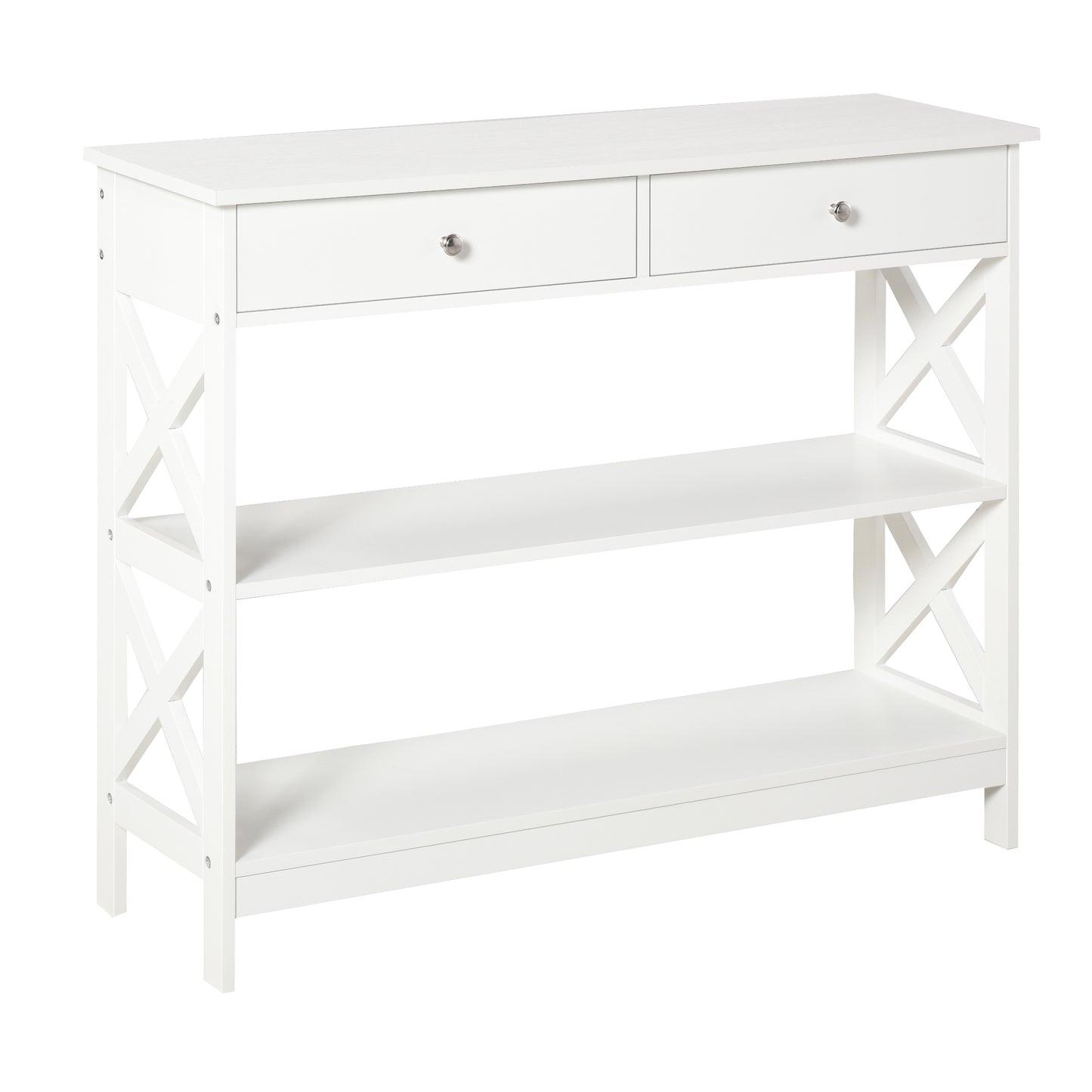 CONSOLA MODERNA BLANCA “X-LINE DOUBLE DRAWER” image 7