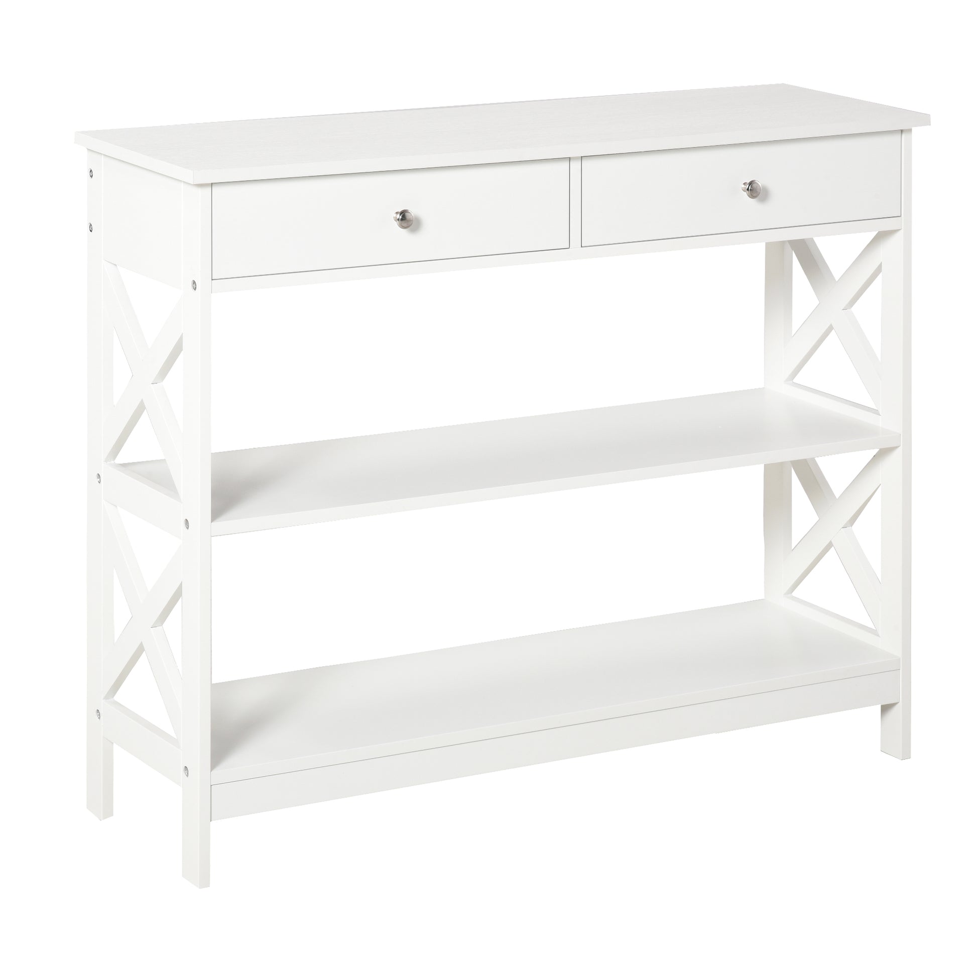 CONSOLA MODERNA BLANCA “X-LINE DOUBLE DRAWER” image 7