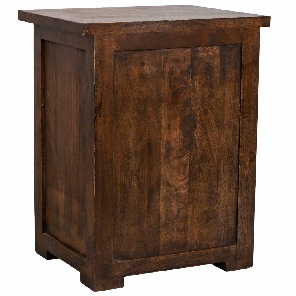 MESITA ÓXIDO ARTESANAL DE MADERA MACIZA CON 3 CAJONES image 6