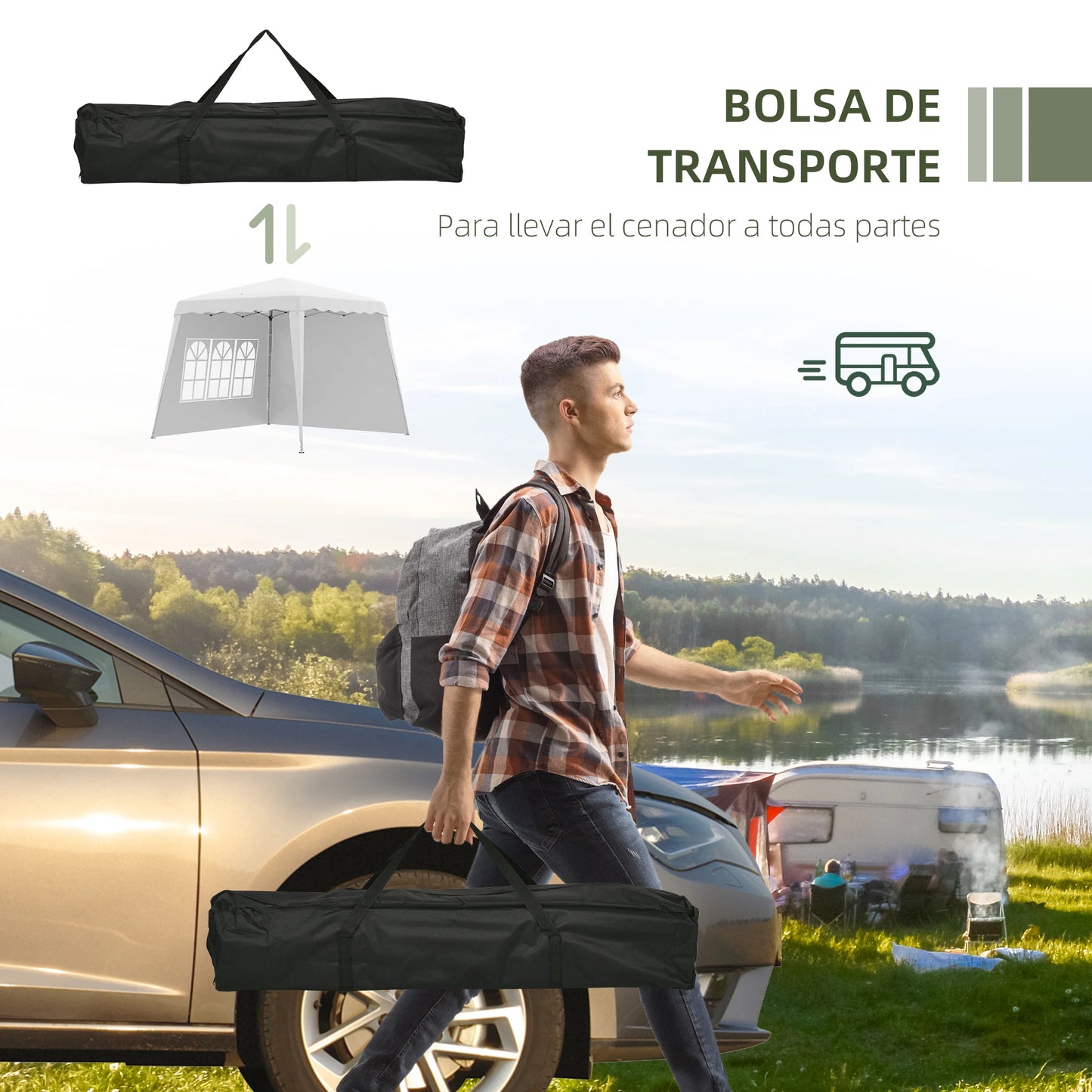 CARPA PLEGABLE NIVERA SUN 3X3 CON 2 PAREDES LATERALES image 9