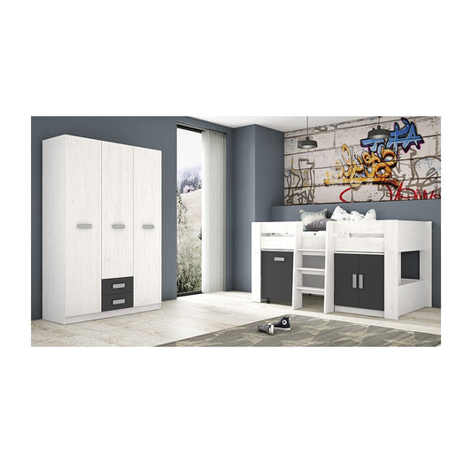 Dormitorio Juvenil Donald AMB 44 Andersen Pino Y Grafito image 0