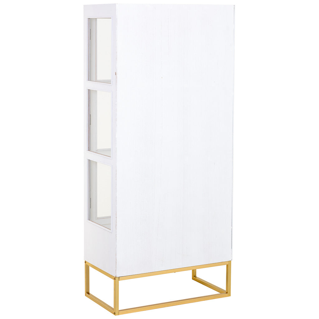 VITRINA MARTA DE MADERA Y METAL BLANCO 2 PUERTAS Y 1 CAJÓN image 7