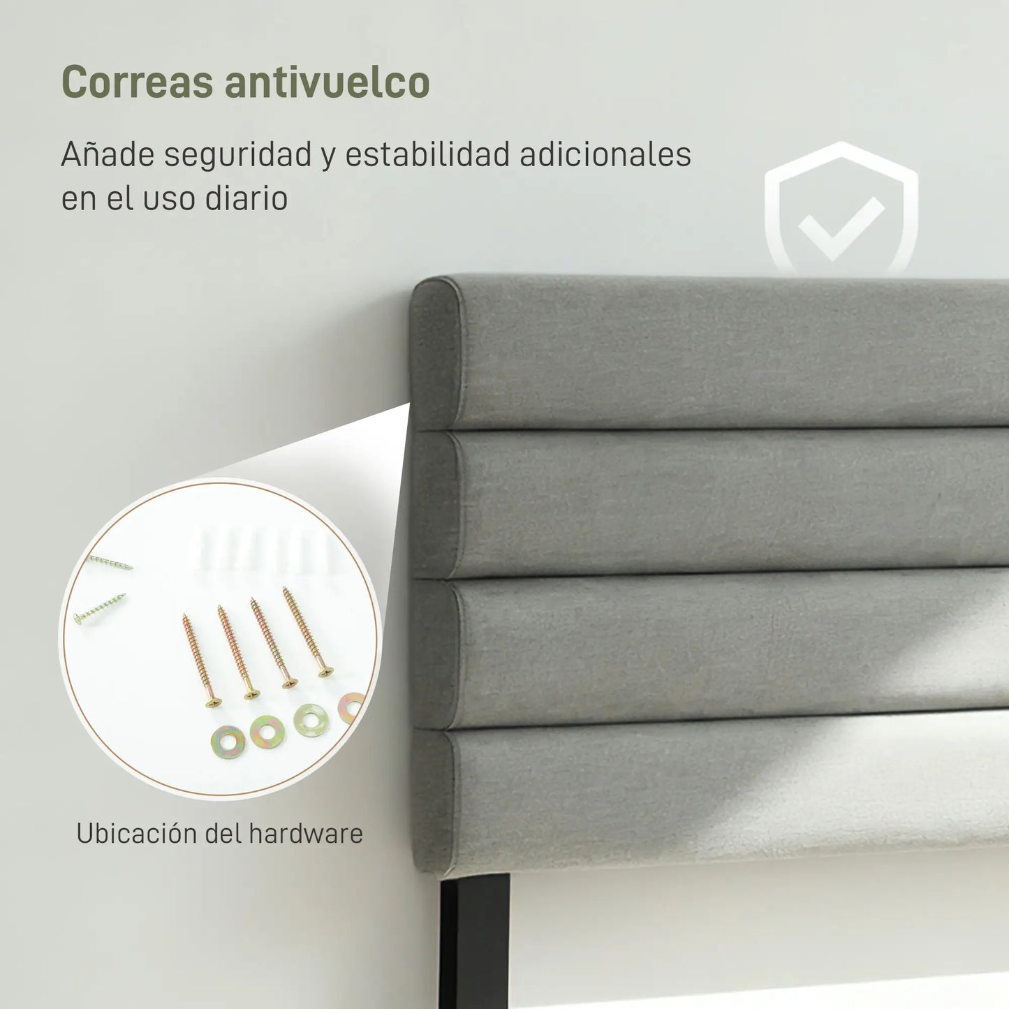 CABECERO DE CAMA LINO GRIS AJUSTABLE 140 CM image 3