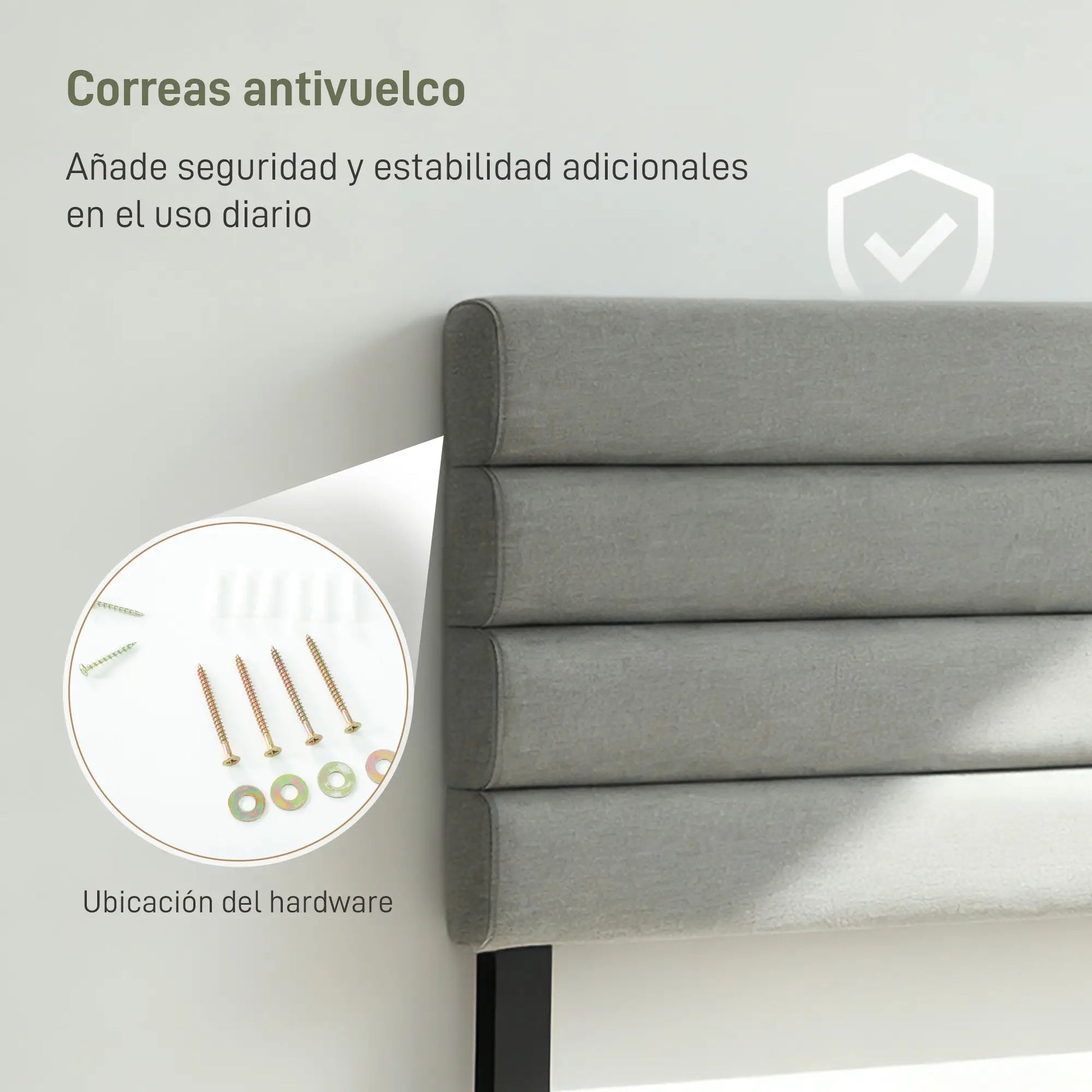 CABECERO DE CAMA LINO GRIS AJUSTABLE 140 CM image 3