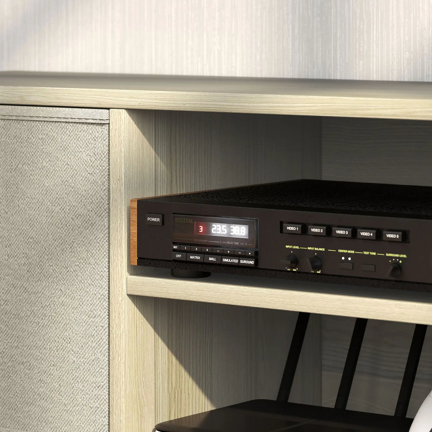 MUEBLE TV 110 CM MADERA CLARA & BEIGE image 2