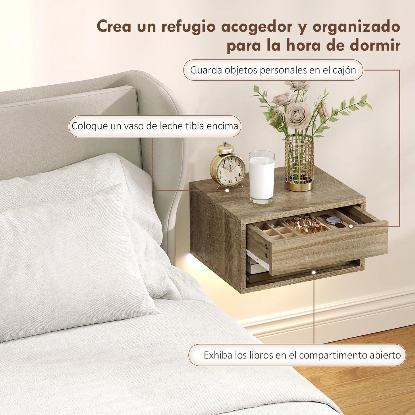 JUEGO DE MESITAS AURA LED FLOAT NATURAL image 1
