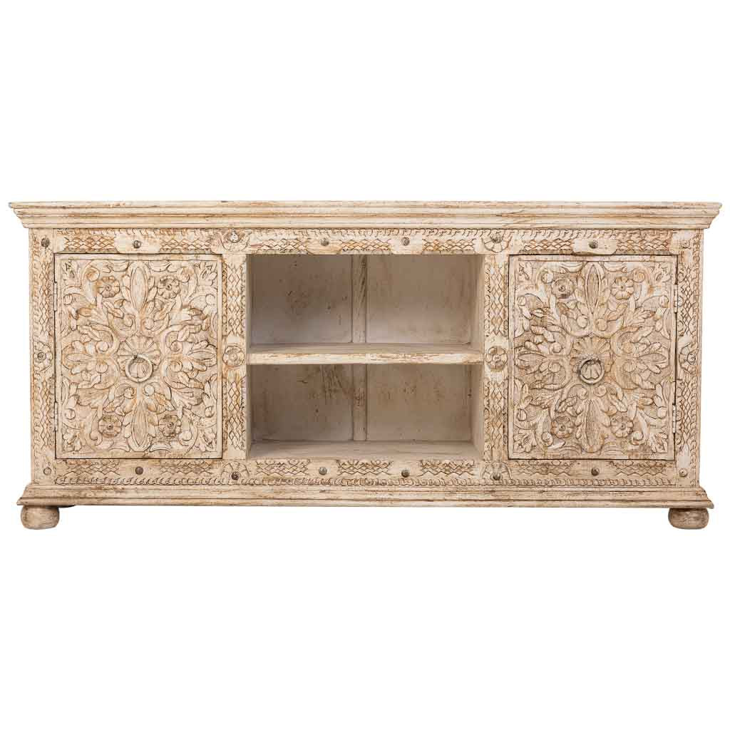 APARADOR DALIAN BLANCO ENVEJECIDO 2 PUERTAS Y HUECO CENTRAL image 6