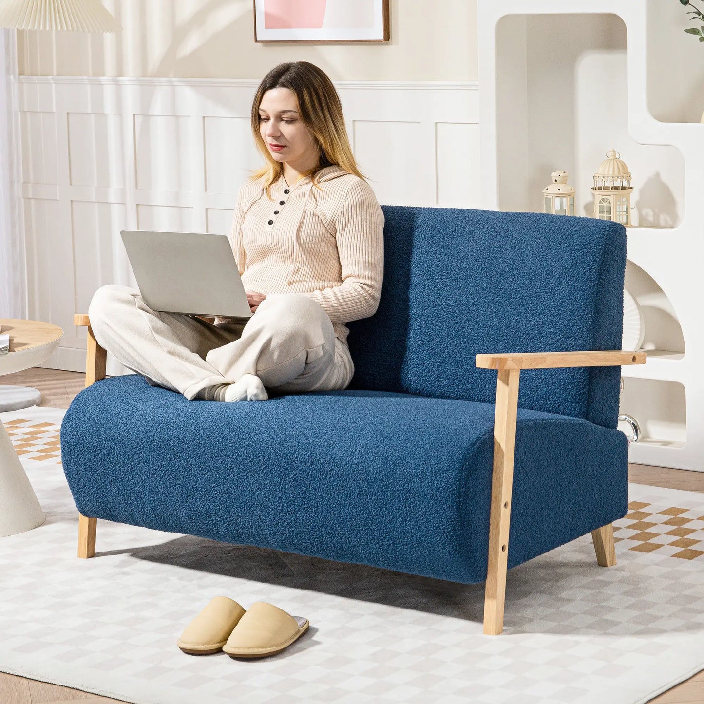 SOFÁ 2 PLAZAS MODELO NORDIC COZY BORREGUITO 118 CM image 9