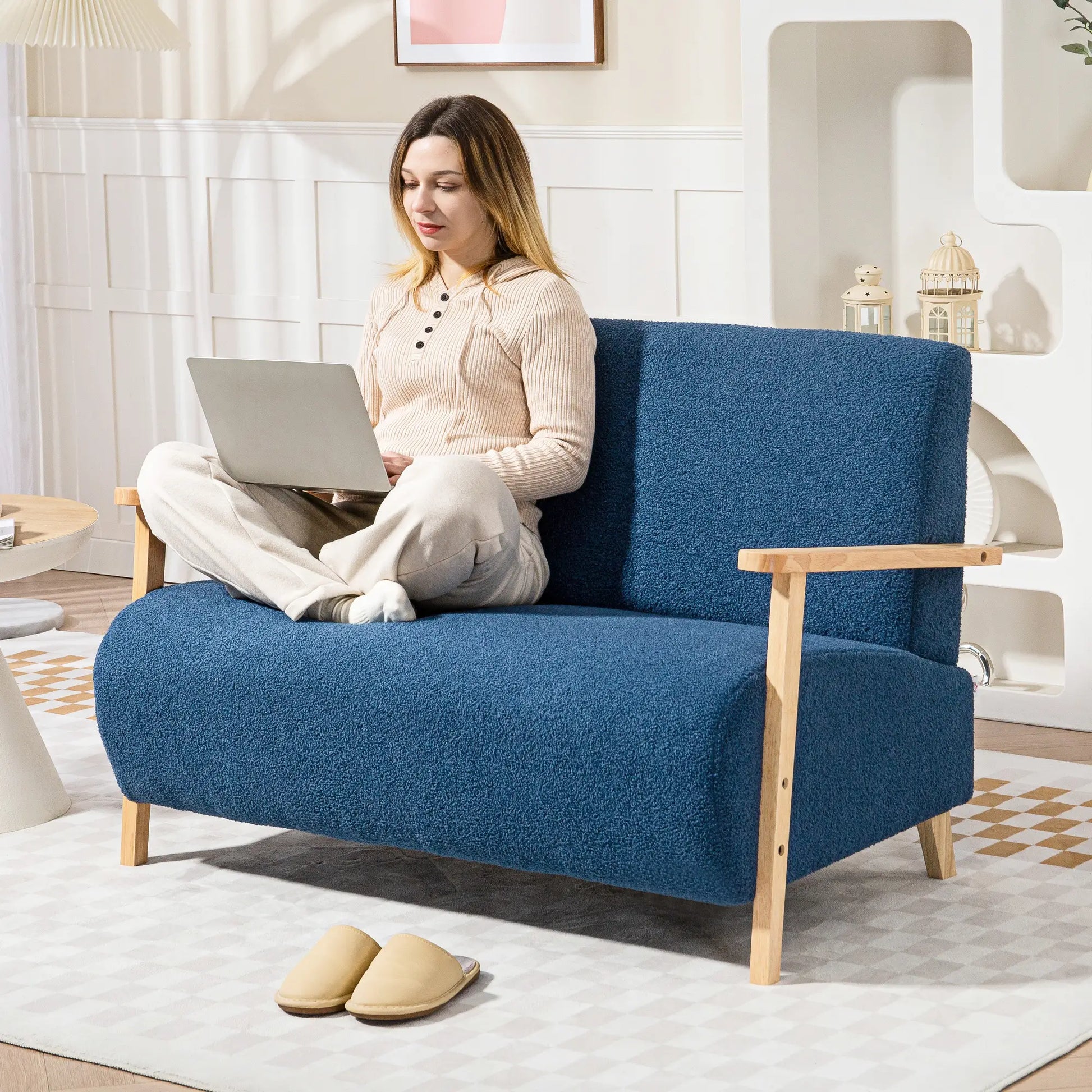 SOFÁ 2 PLAZAS MODELO NORDIC COZY BORREGUITO 118 CM image 9