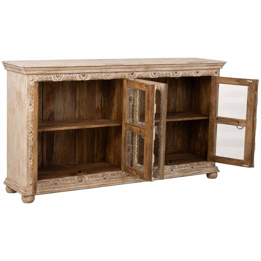 APARADOR DALIAN ARTESANAL GRAN FORMATO BLANCO ENVEJECIDO image 1