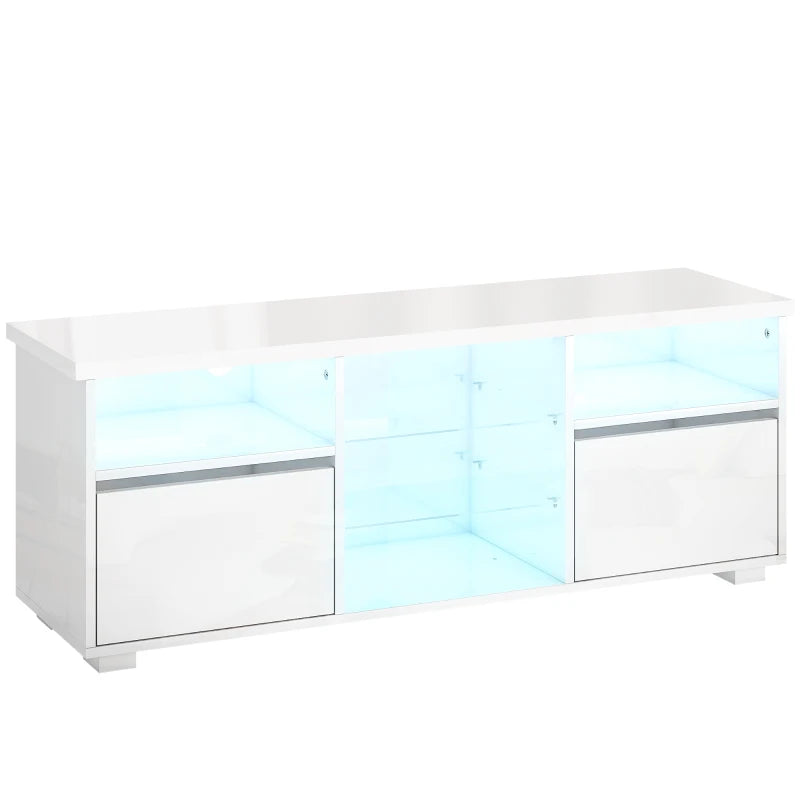Mueble TV Blanco Brillante 120 cm con LED RGB image 3