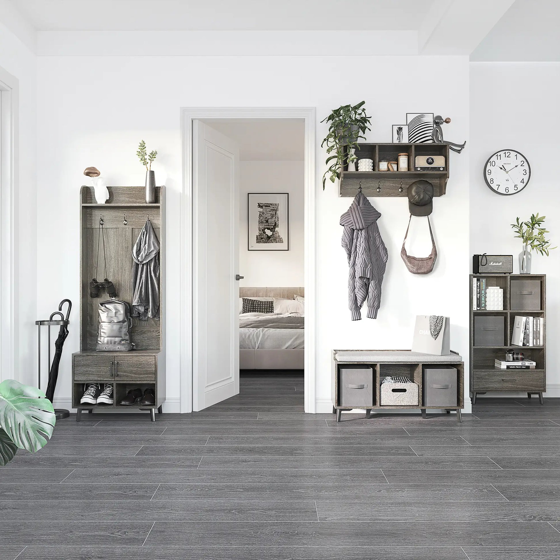 PERCHERO RUSTIC GREY STORAGE 4 EN 1 image 4