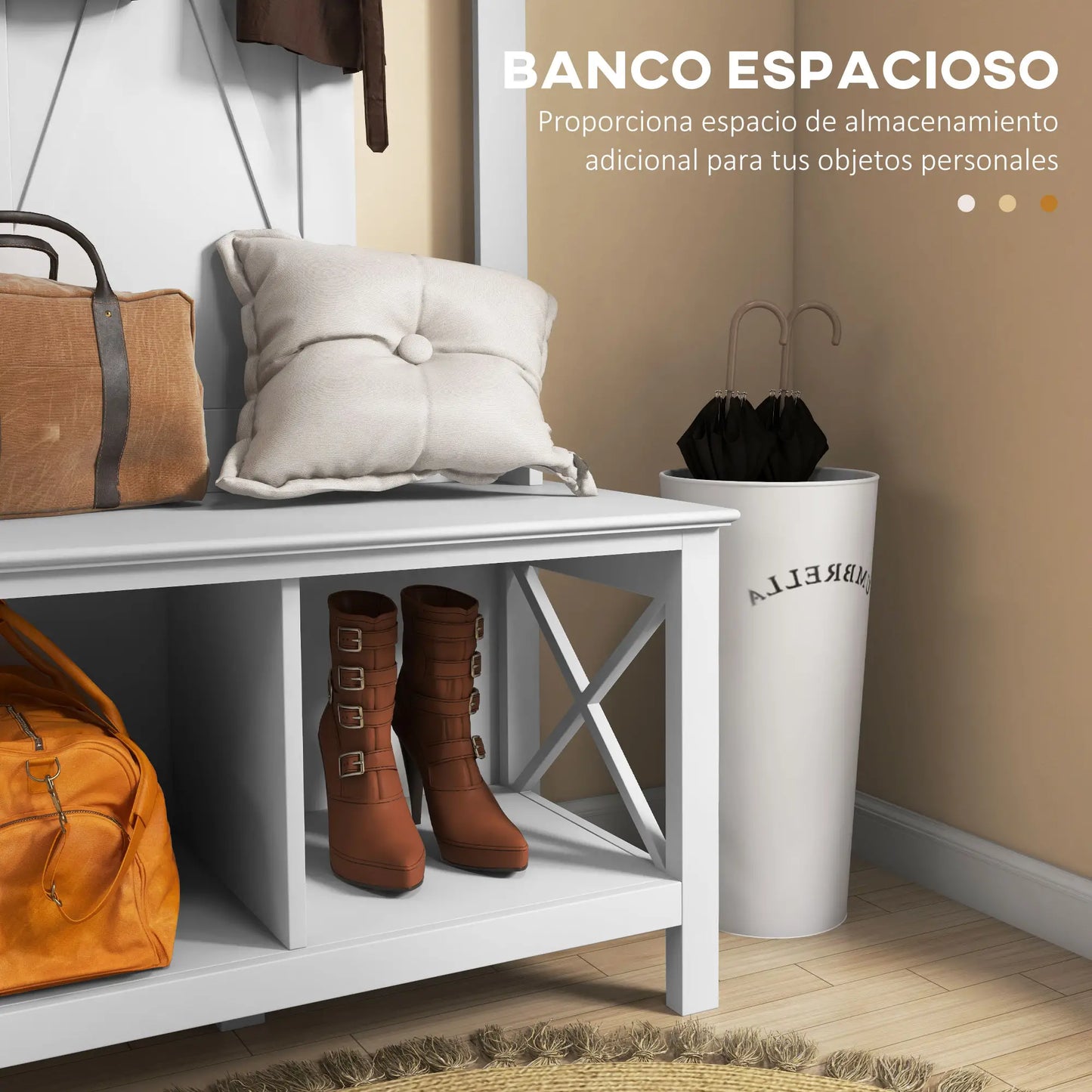 PERCHERO WHITE NORDIC BENCH 3 EN 1 image 6