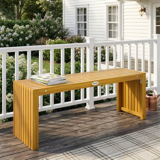 🌿 Banco de Jardín Modelo Acacia Pure 2 Plazas Madera Natural Sin Respaldo